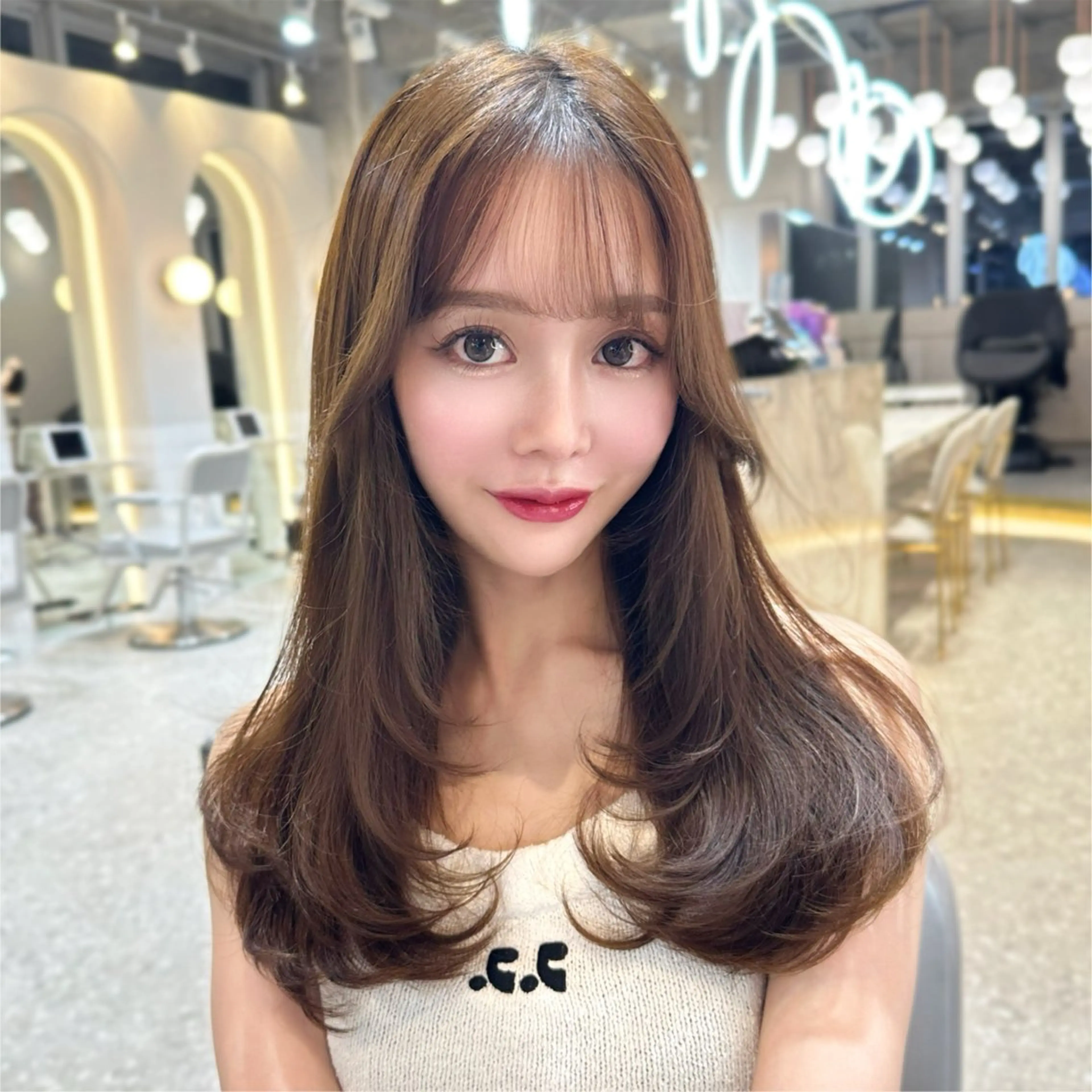 セミロング カラー カット ヘアカラー トリートメント 新宿/韓国風レイヤー 髪質改善/渋谷直樹のヘアスタイル