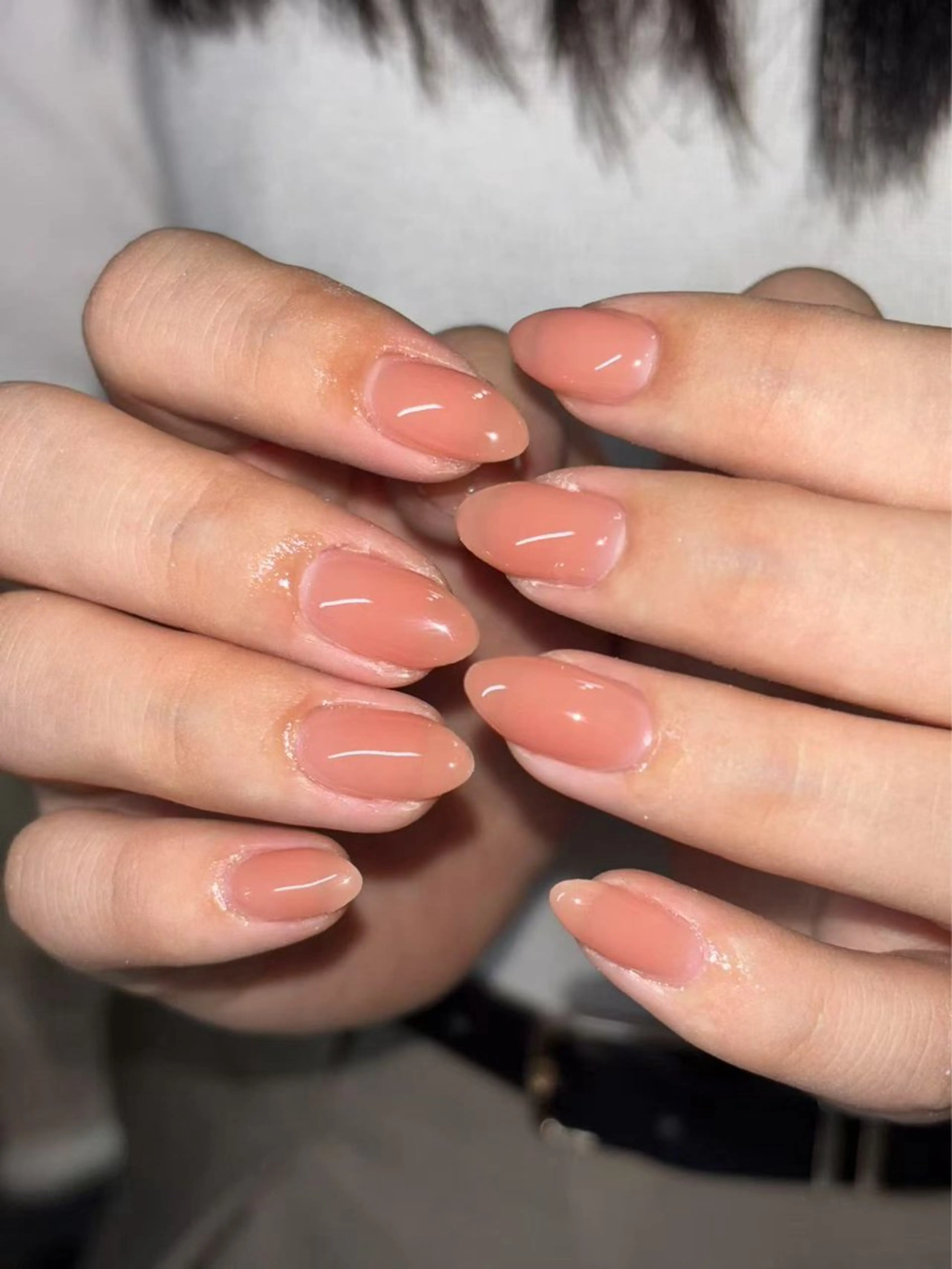 ネイル オフィスネイル ワンカラーネイル ピンク ピンクベージュ シンプルネイル ハンドネイル ハンドケア 🎀NAIL🎀 AI🪄︎︎◝✩のネイルデザイン