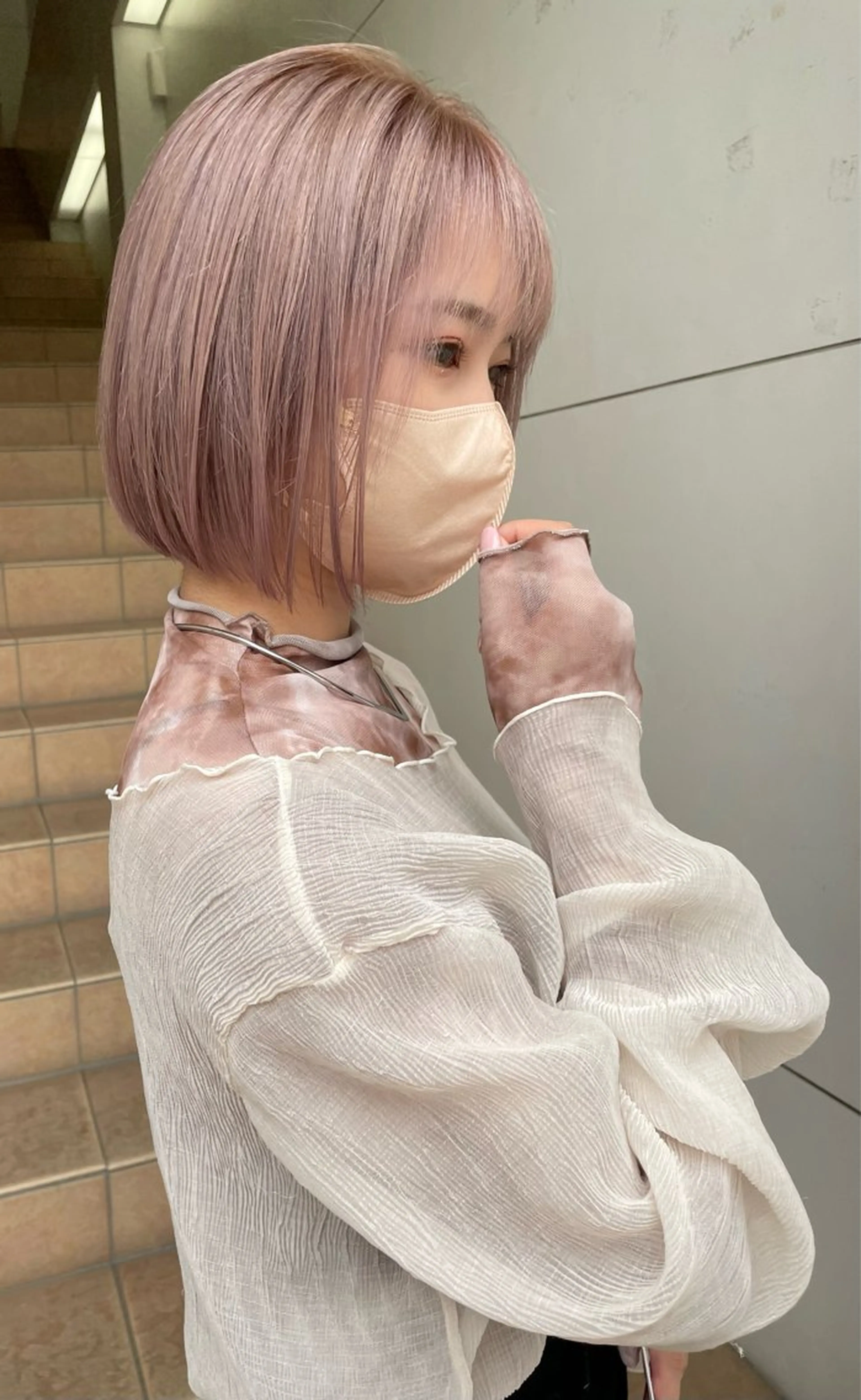 ショート カラー ベージュカラー ピンクカラー ピンクベージュ カット ヘアカラー more栄所属・透明感カラー/艶髪/ エクステ/HIROのヘアスタイル