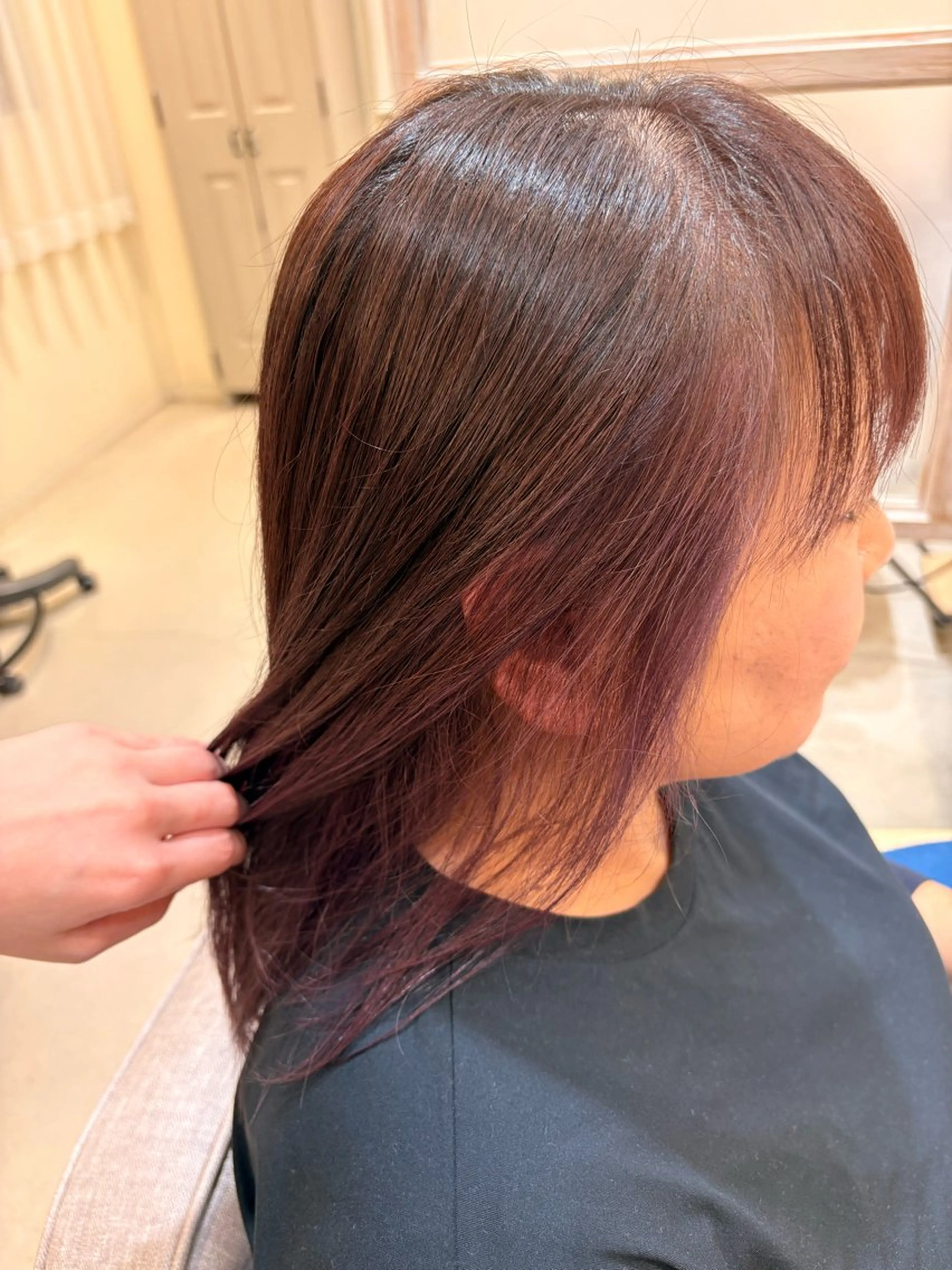 セミロング カラー ヘアカラー つちだ ゆうひ / 暗髪カラー⟡.·のヘアスタイル