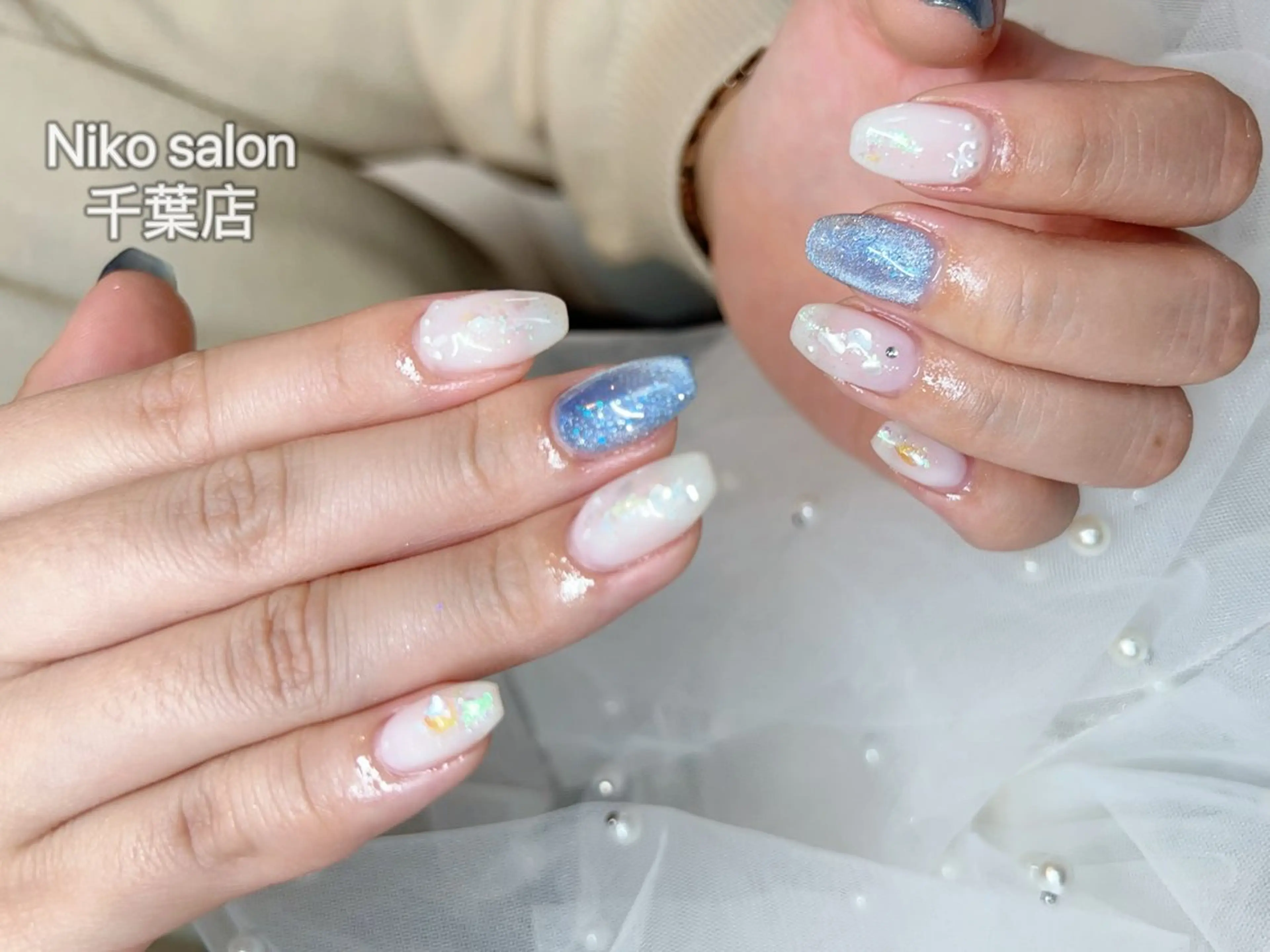 ネイル ジェルネイル ハート 韓国ネイル ニュアンスネイル パラジェル Niko nailサロンのネイルデザイン