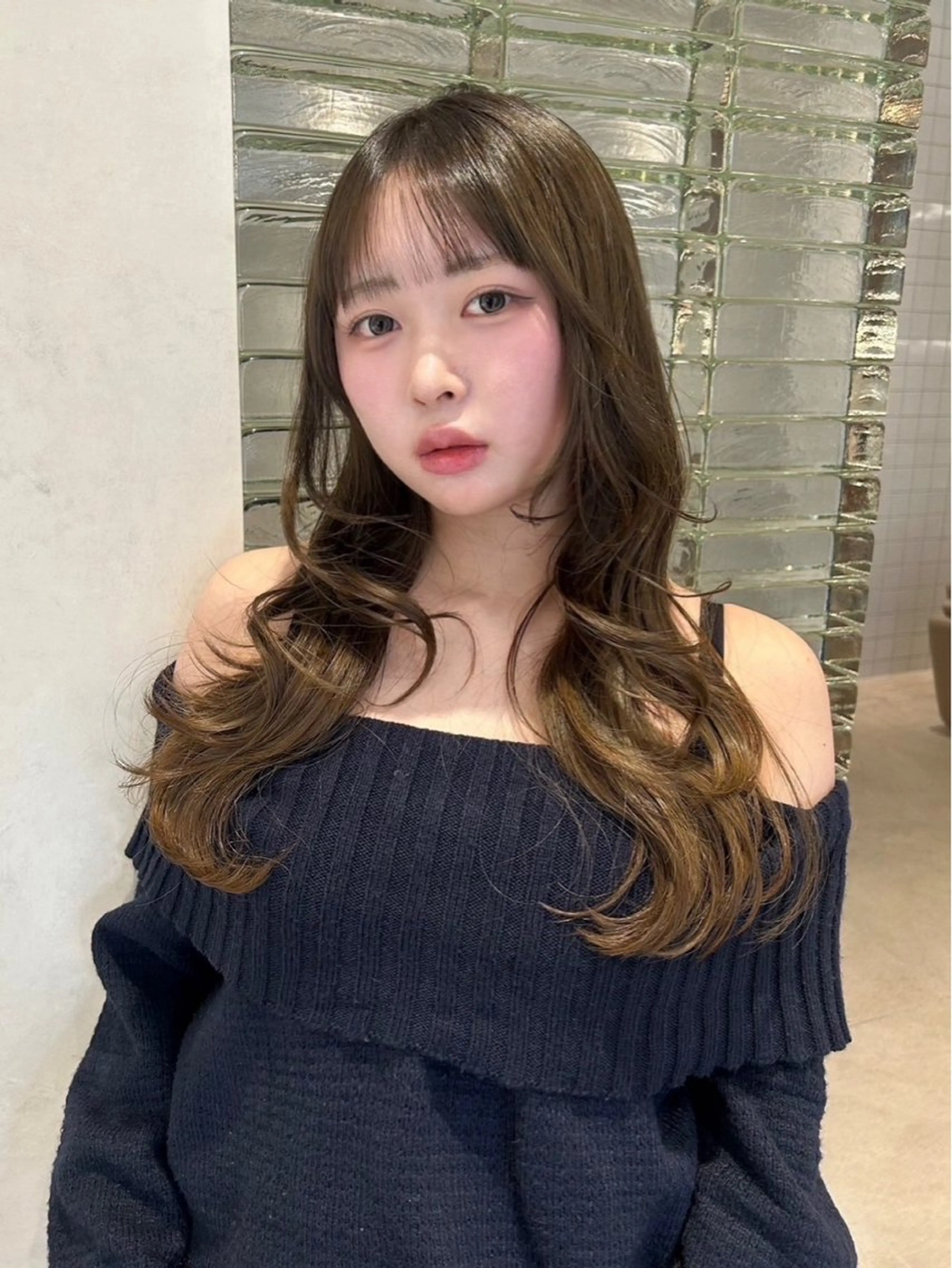 セミロング カラー ヘアアレンジ メンズ Salowin原宿ash所属・‎透明感×艶髪 ‎🫒maki🎀のヘアスタイル