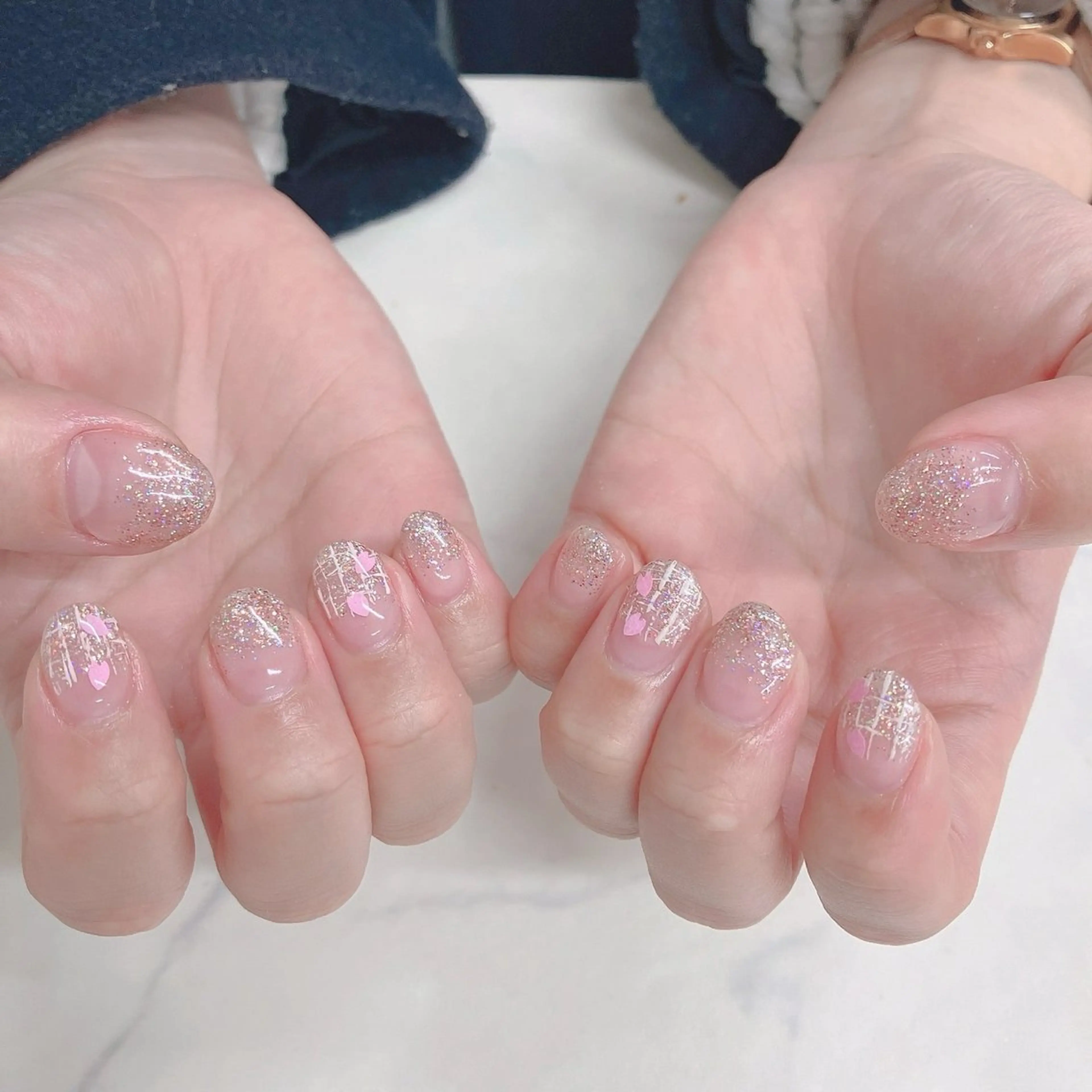 ネイル 桜ネイル ハート メンズネイル ニュアンスネイル ハンドネイル ハンドケア Beauty Salon Ace（ネイルサロン　エース）所属・池袋フィルイン Ace♡長さだしのネイルデザイン