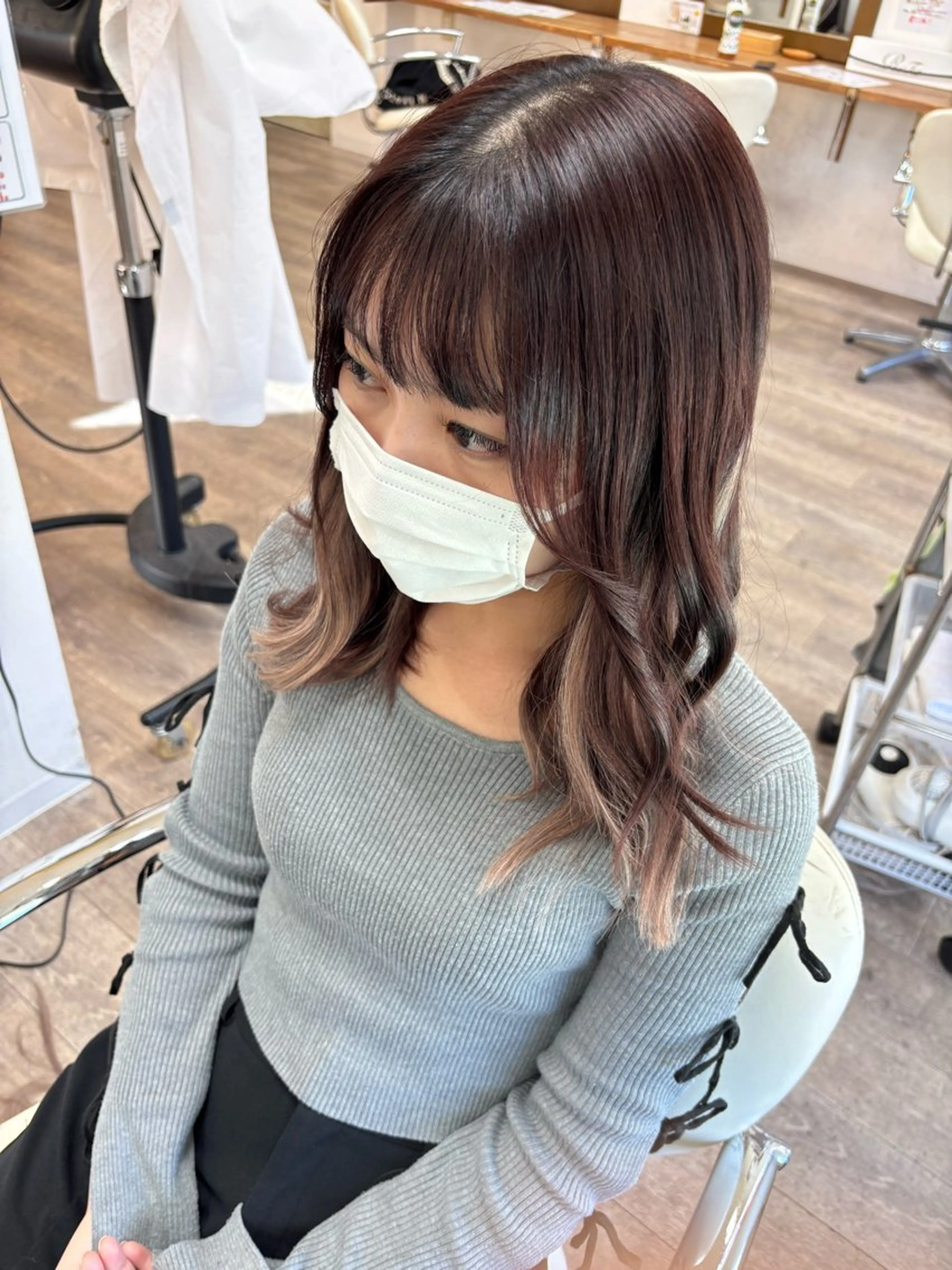 ミディアム エクステ エクステ KR2S中百舌鳥所属・艶カラー🫧/シール エクステRYOKAのヘアスタイル