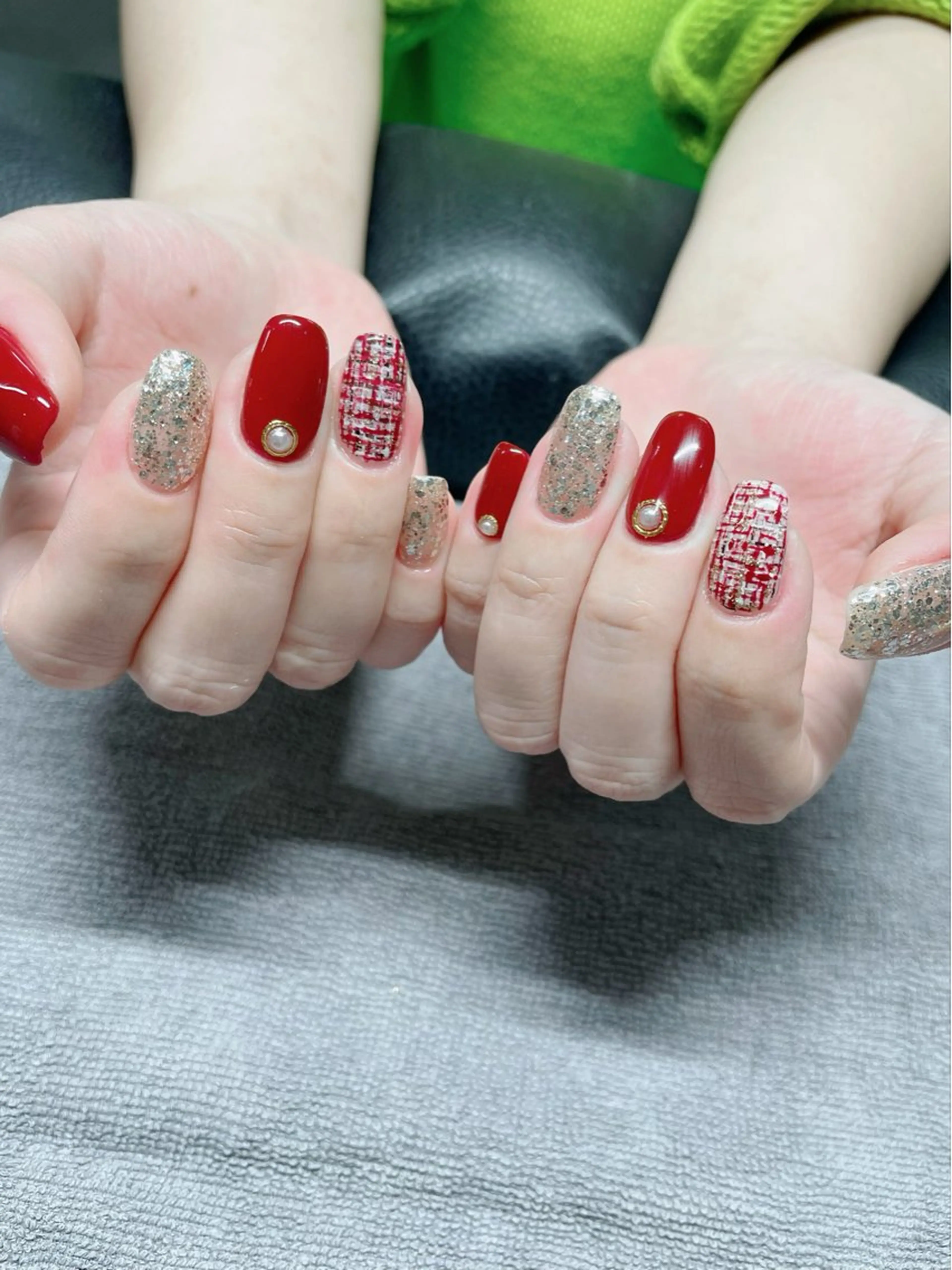 ネイル ボルドー ツイードネイル MOJA NAIL所属・MOJA NAIL ＊MAIKOのネイルデザイン