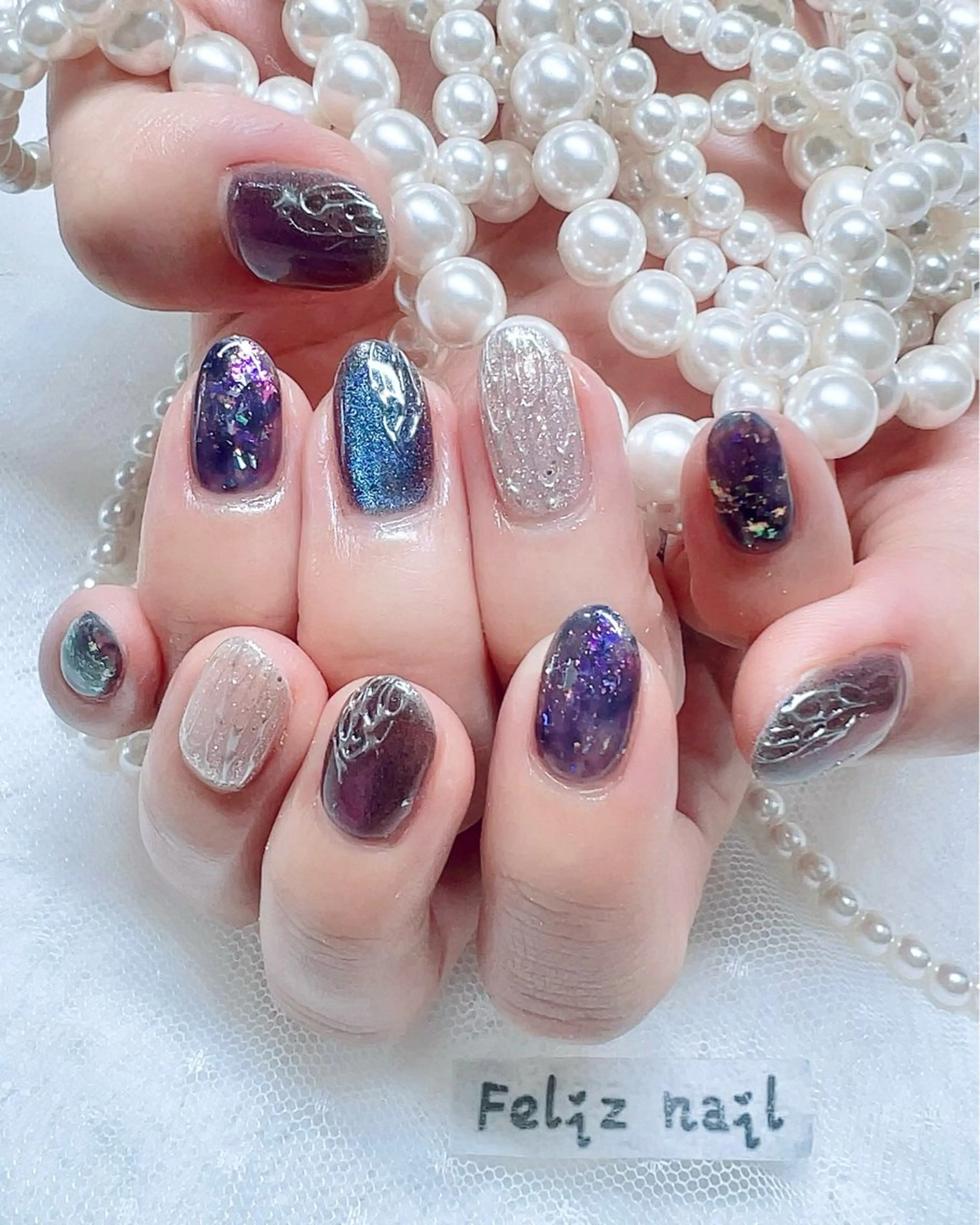 ネイル ジェルネイル キラキラネイル マグネットネイル ニュアンスネイル オフィスネイル ハンドネイル ユキカ （ネイリスト）のネイルデザイン