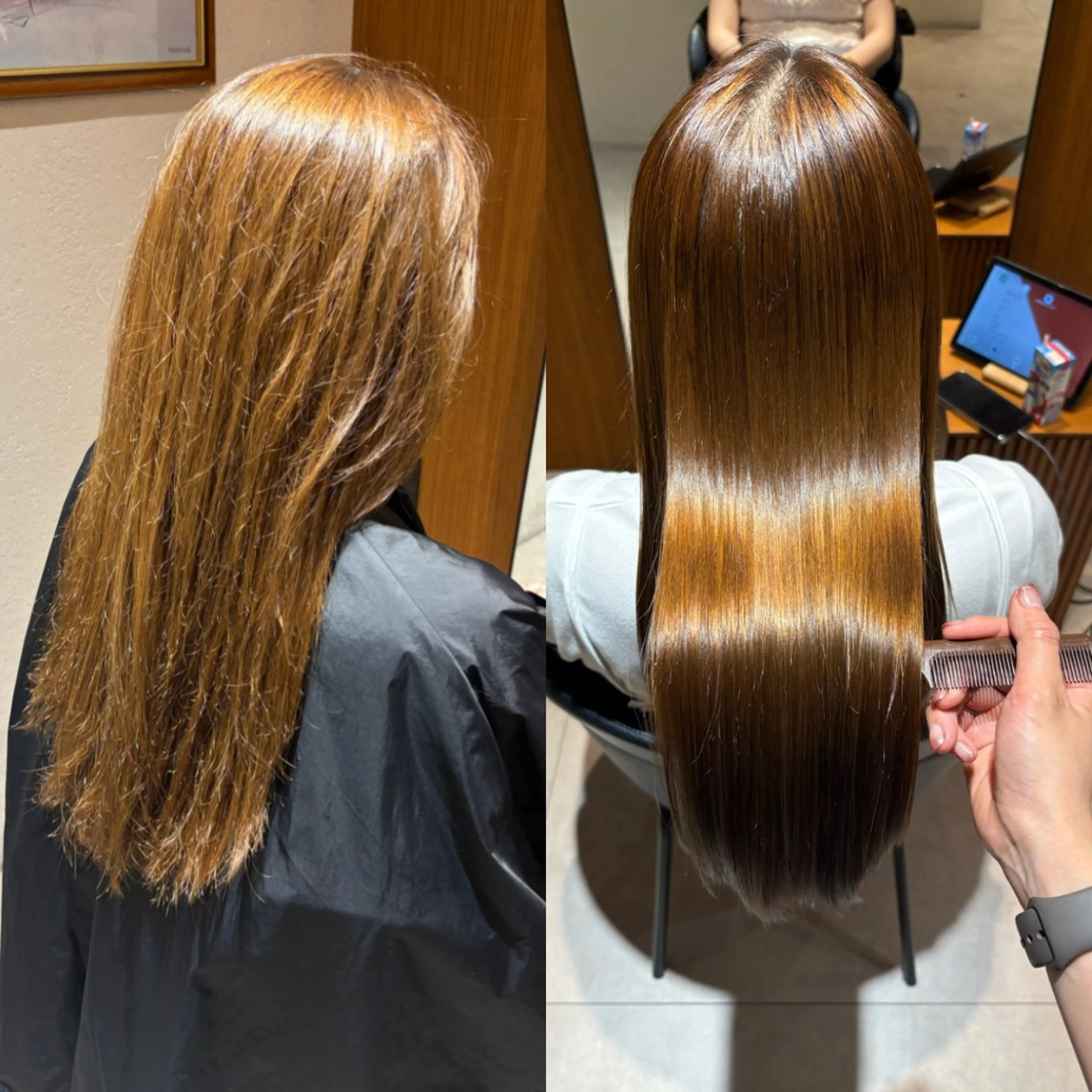 ロング パーマ 縮毛矯正 酸性ストレート/ yukinaのヘアスタイル