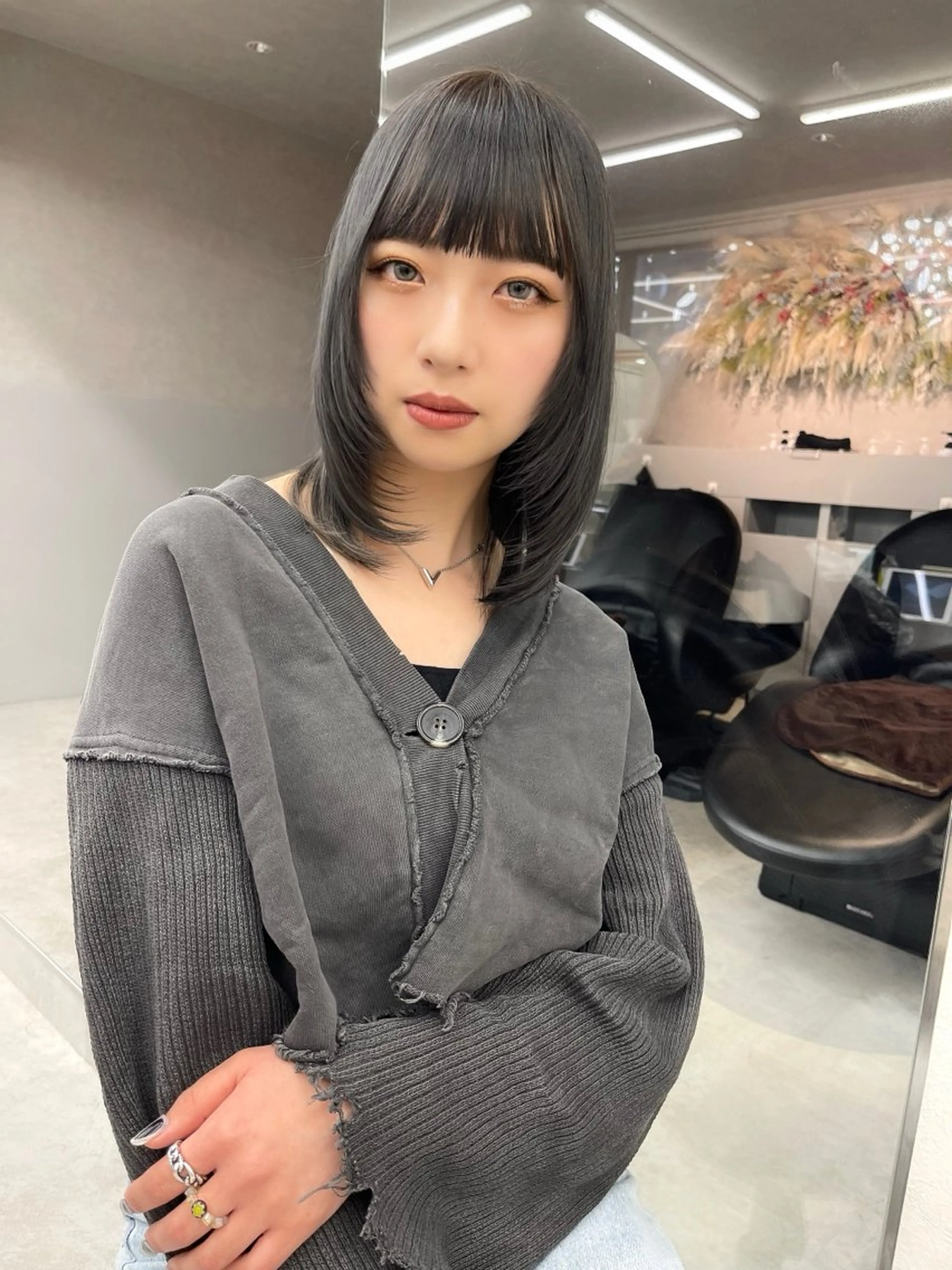 セミロング レイヤーカット カット ヘアカラー トリートメント 顔周り🇰🇷ロンド レイヤー✨カジワラのヘアスタイル