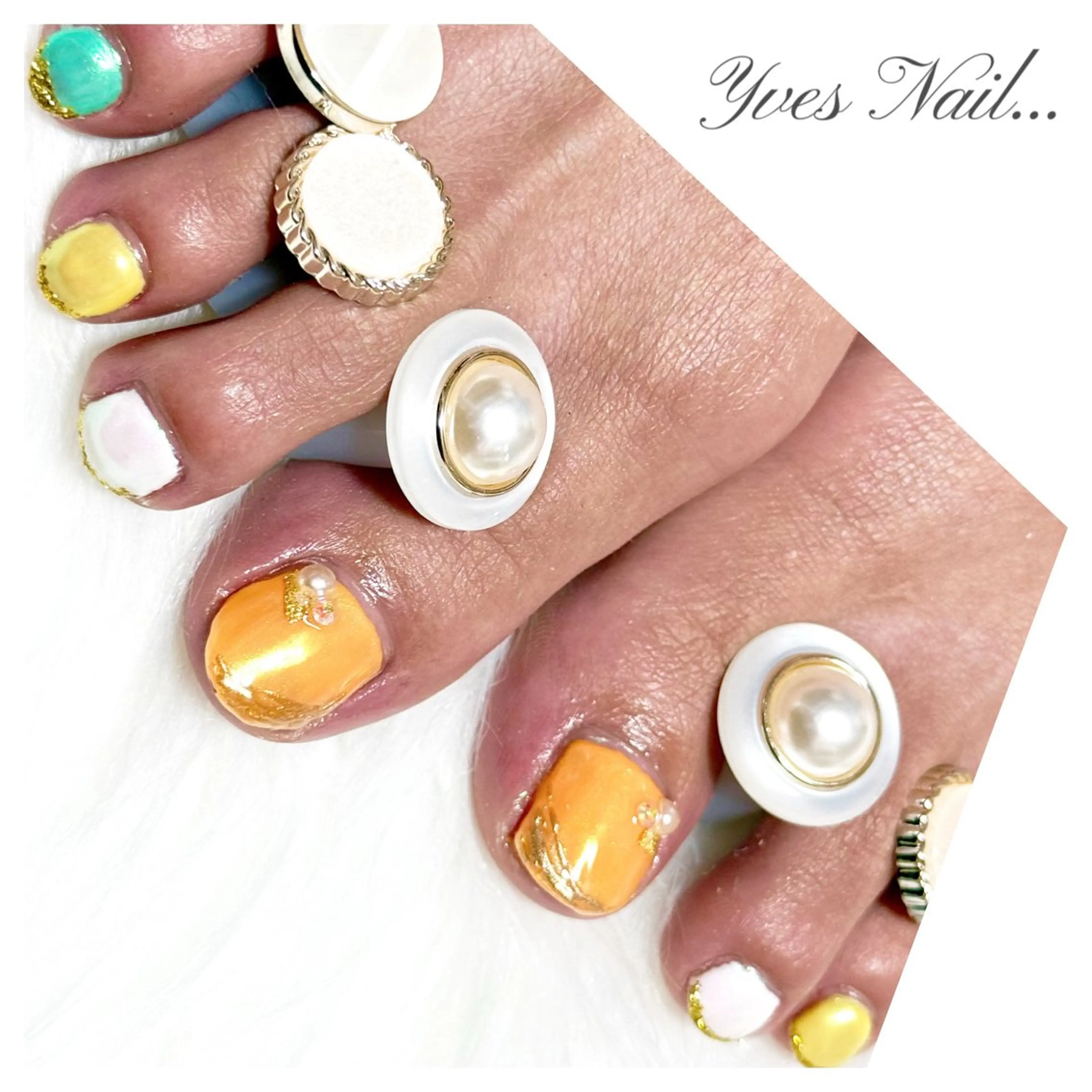 ネイル フットネイル ミラーネイル フットネイル kanno yのネイルデザイン