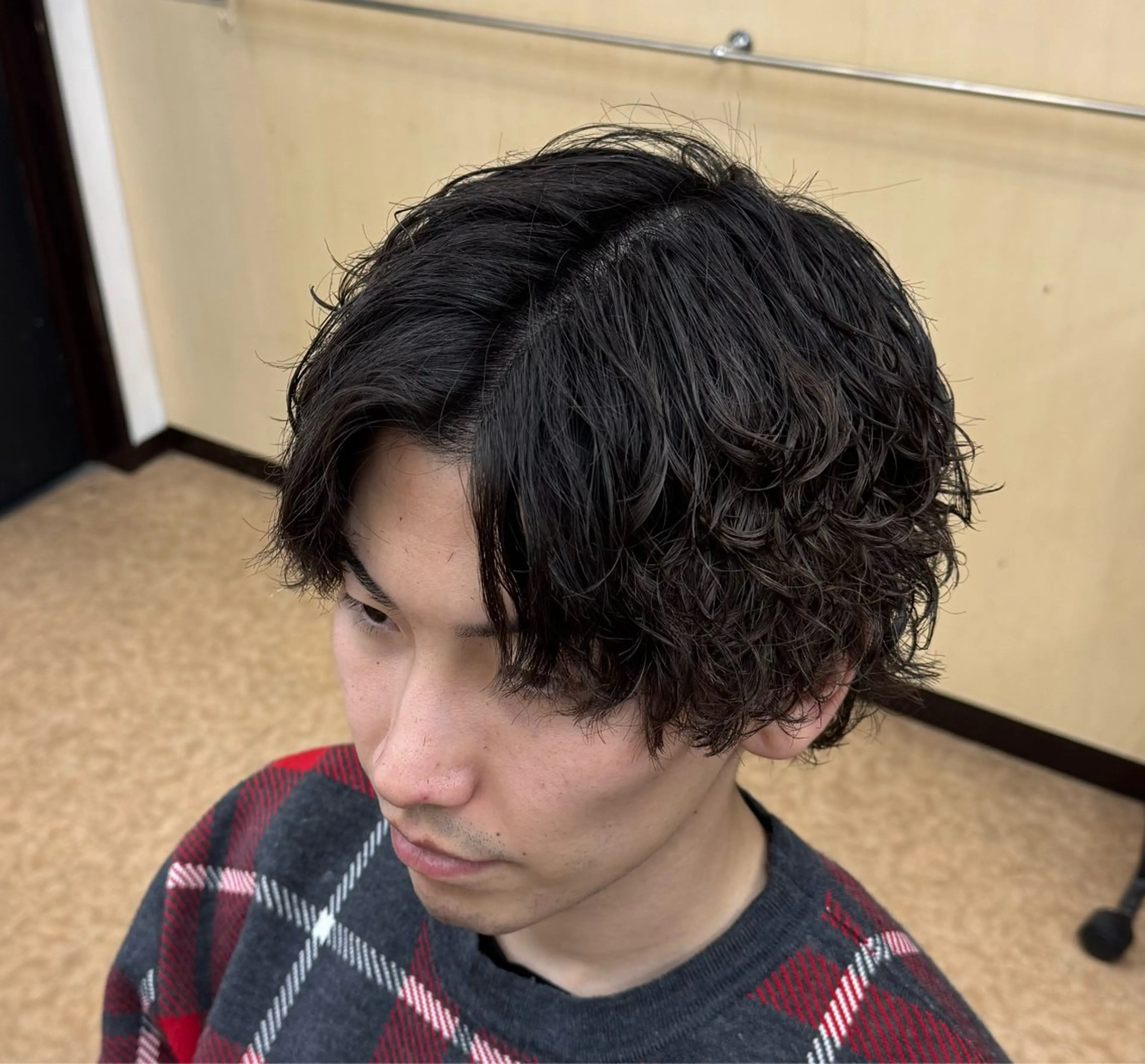 ミディアム メンズ ミディアムパーマ メンズパーマ カット パーマ 焼津メンズパーマ特化 大石雄生のヘアスタイル