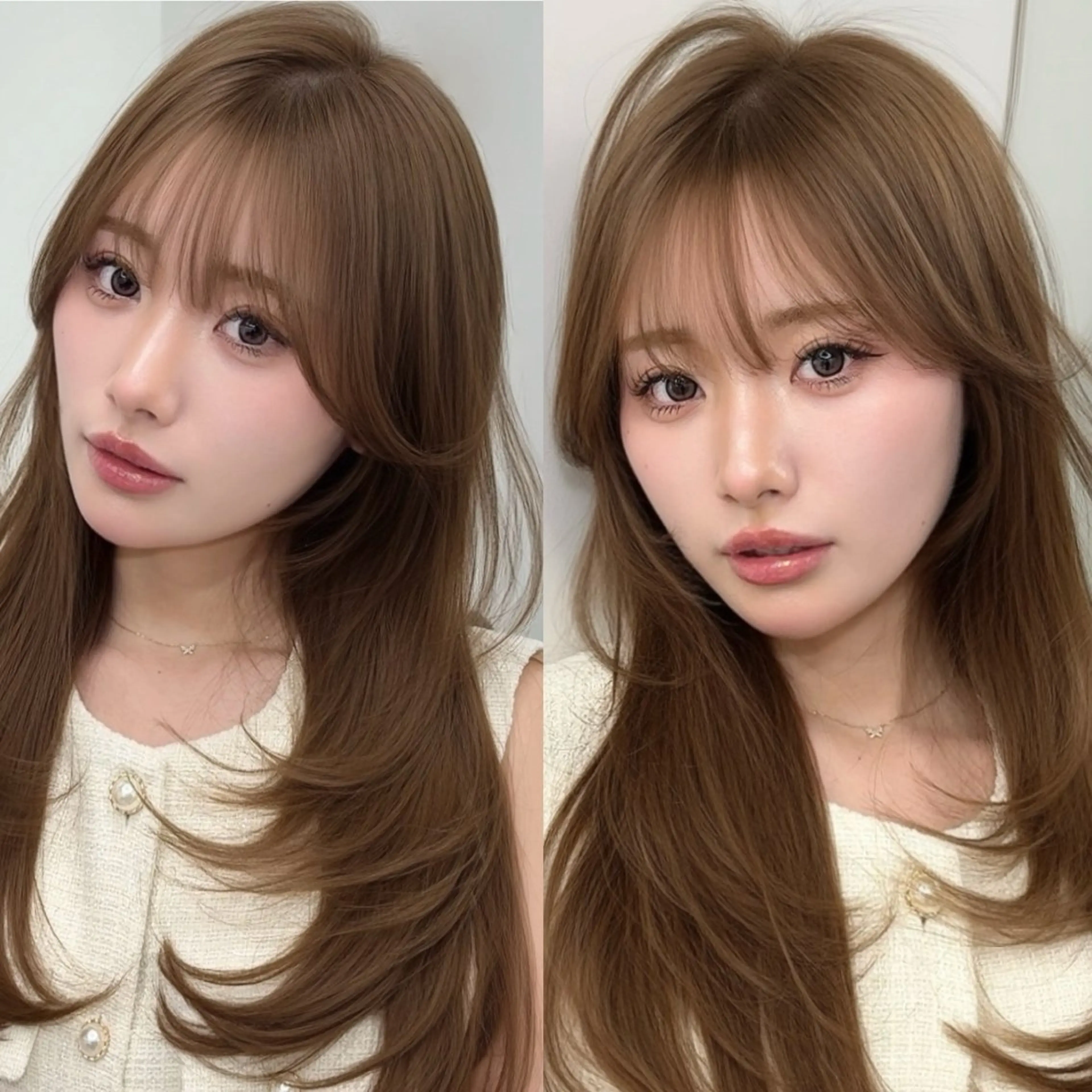 ロング カット ヘアカラー トリートメント 韓国ヘア🤍🇰🇷 ‪🫶🏻吉満のヘアスタイル