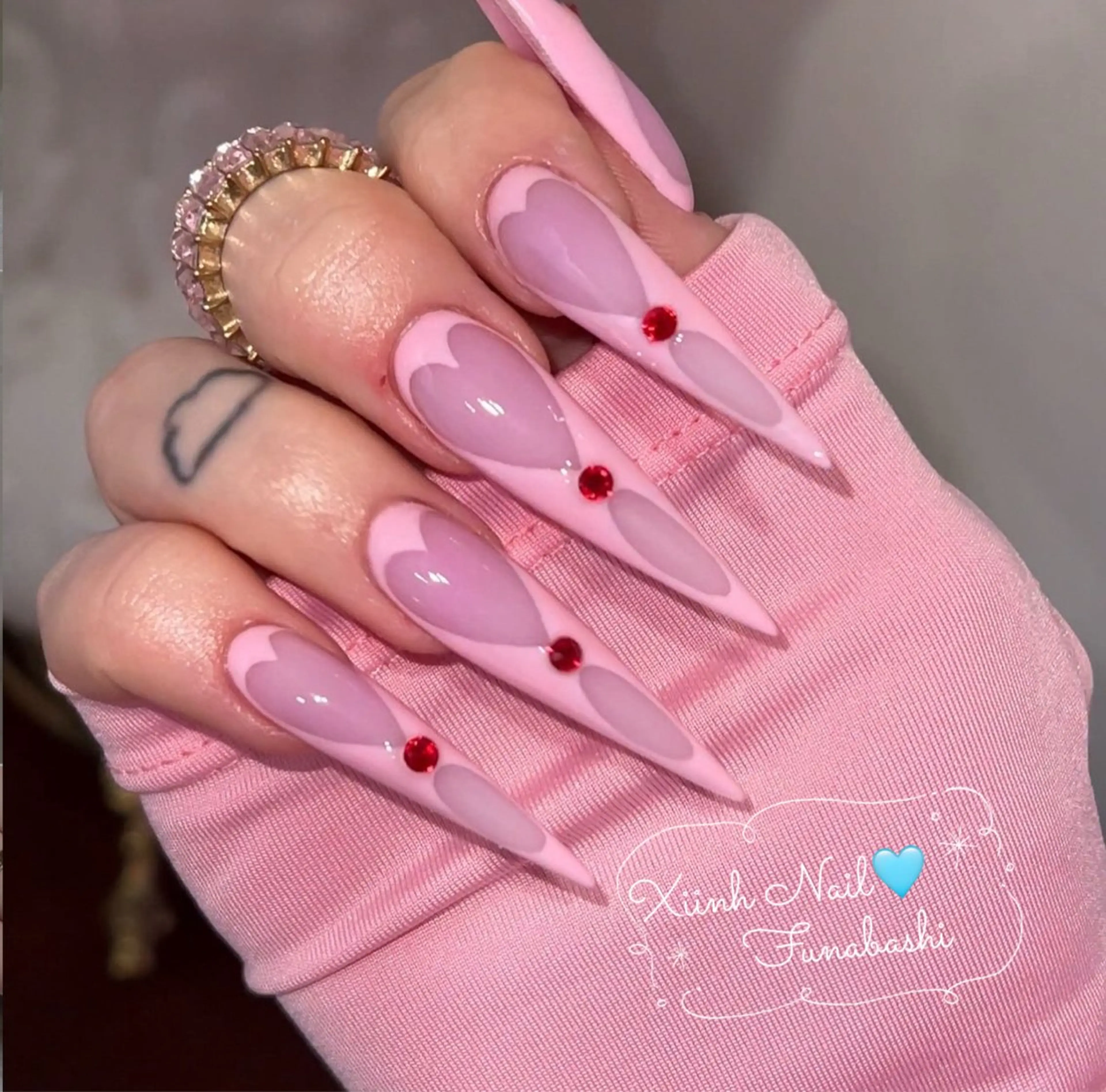 ネイル チークネイル 桜ネイル 長さ出し フットネイル ジェルネイル ハンドネイル XIINH NAIL SALONのネイルデザイン