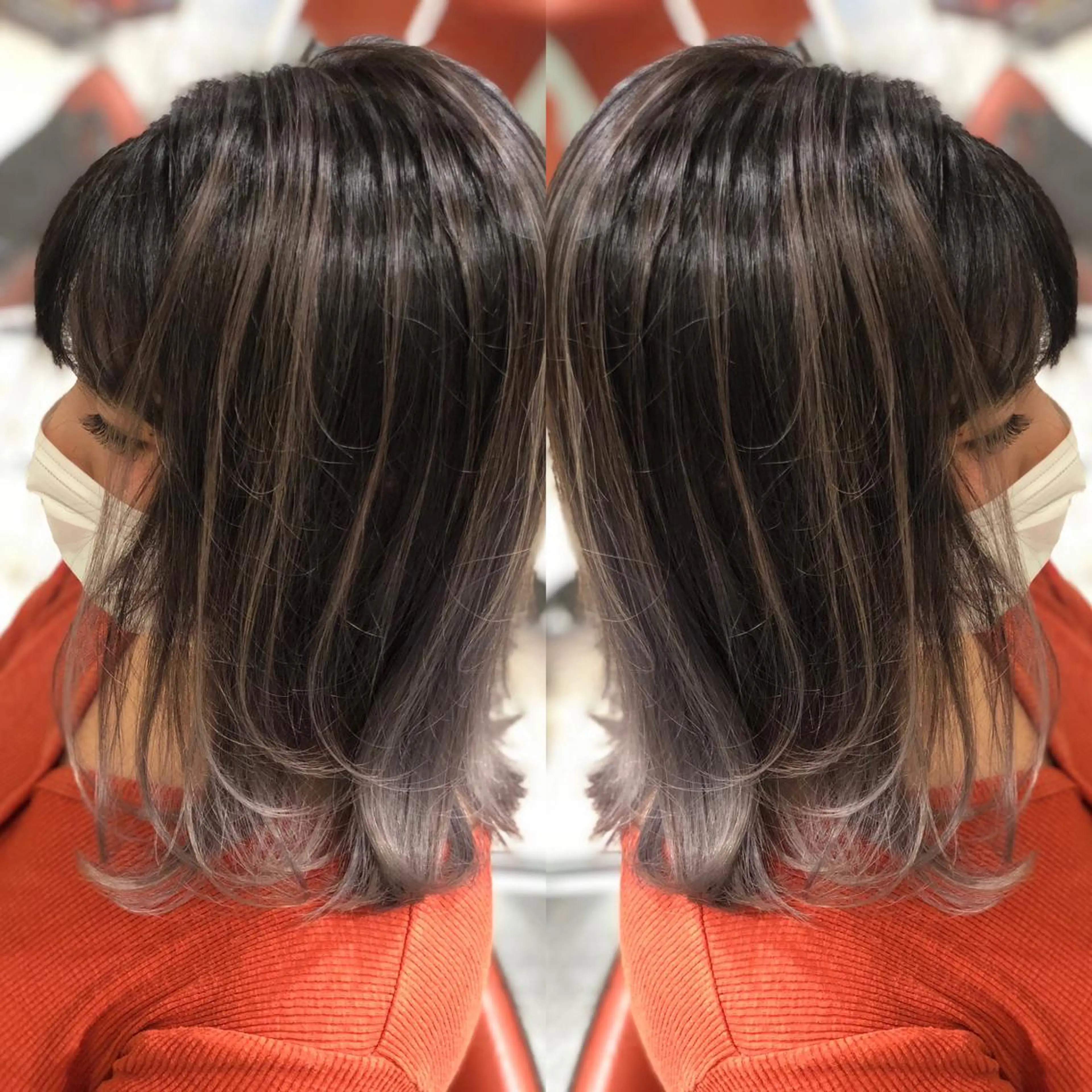 ミディアム カット ヘアカラー Y Uのヘアスタイル