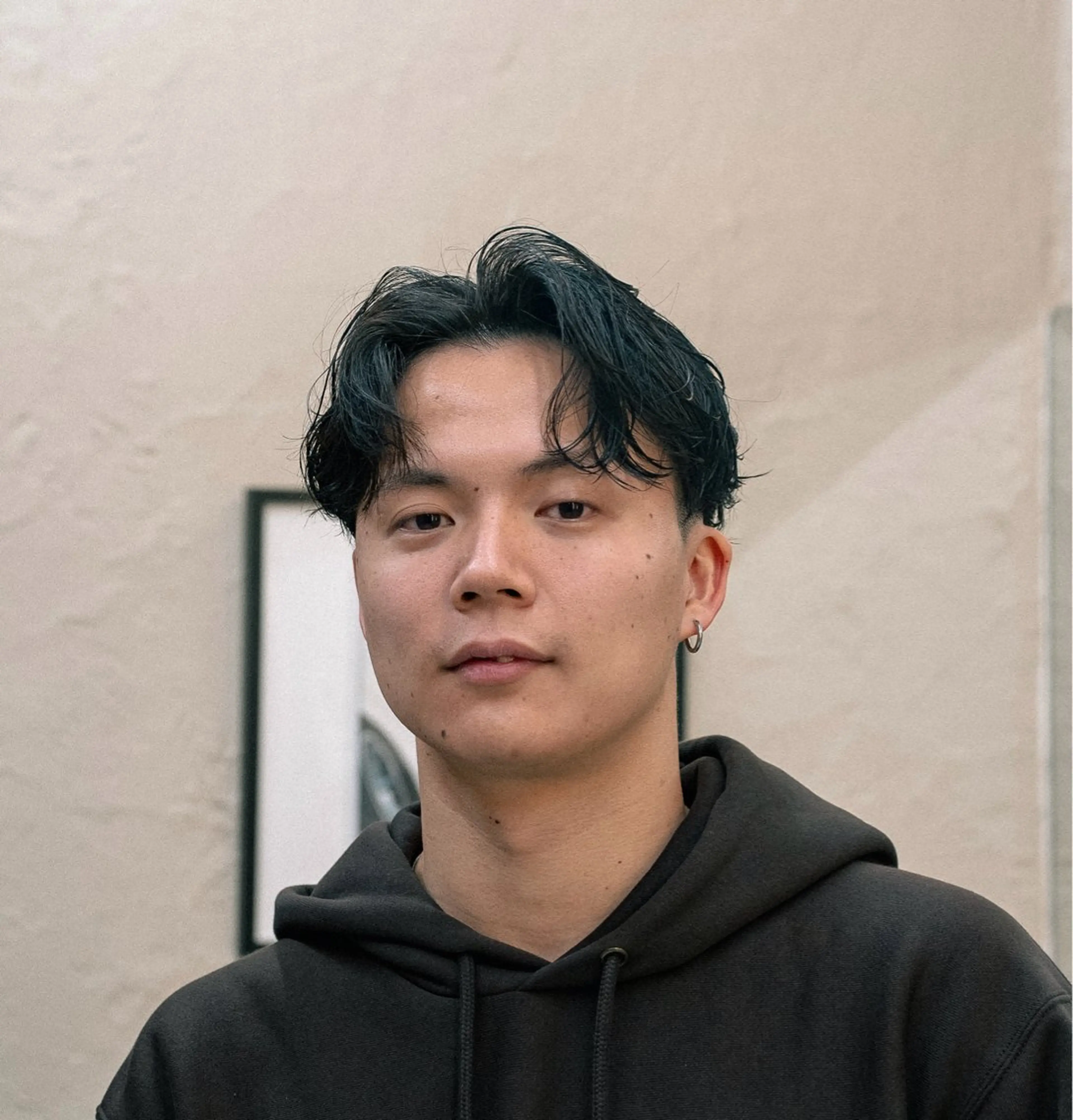 ショート カラー パーマ メンズ センターパート ニュアンスパーマ カット パーマ 🔗メンズサロン🔗 Kieのヘアスタイル