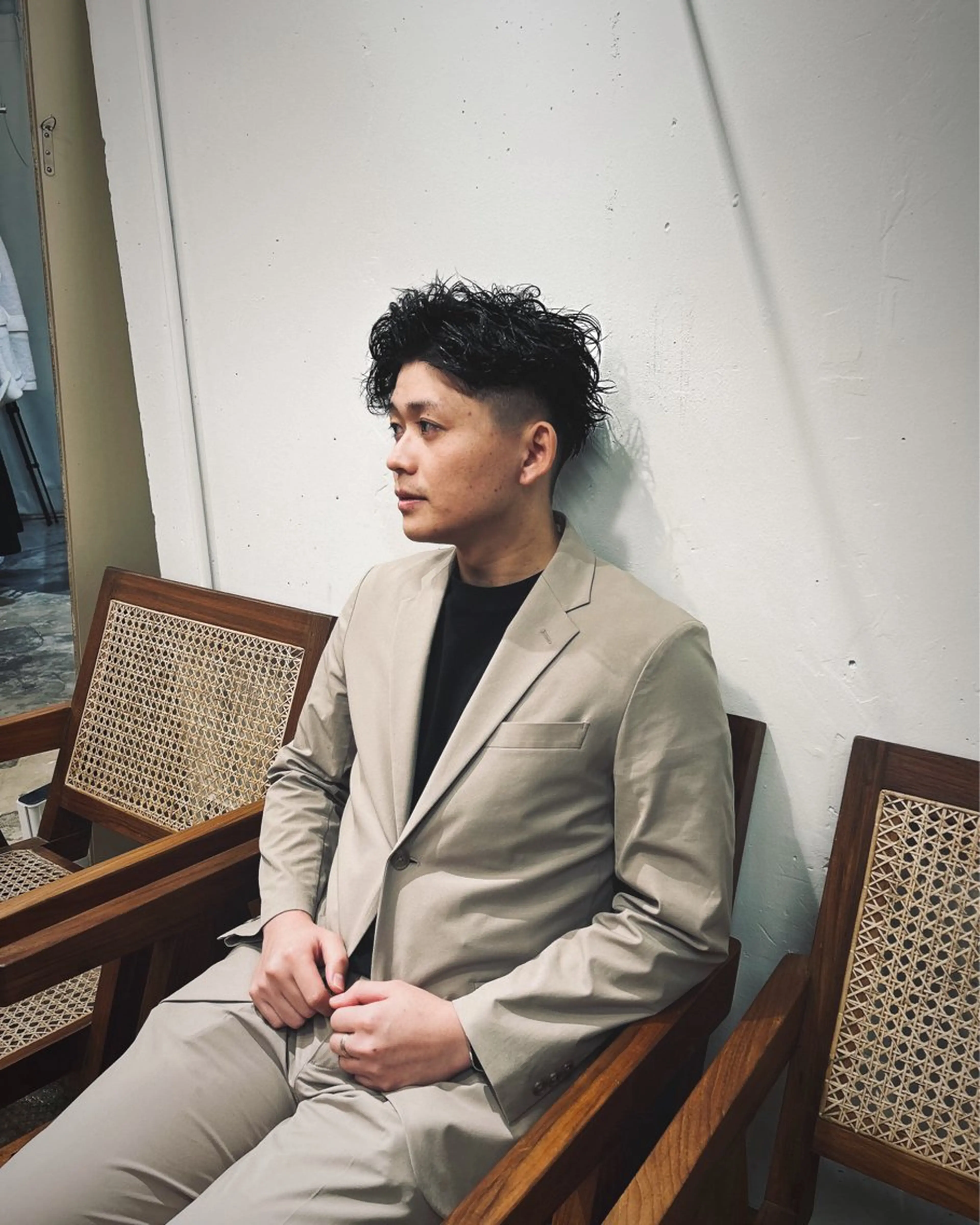 パーマ メンズ メンズパーマ 刈り上げ AMBERGLEAM Hair&Cloth Yoga所属・Ryo☘縮毛矯正/ メンズ/ブリーチ/のヘアスタイル