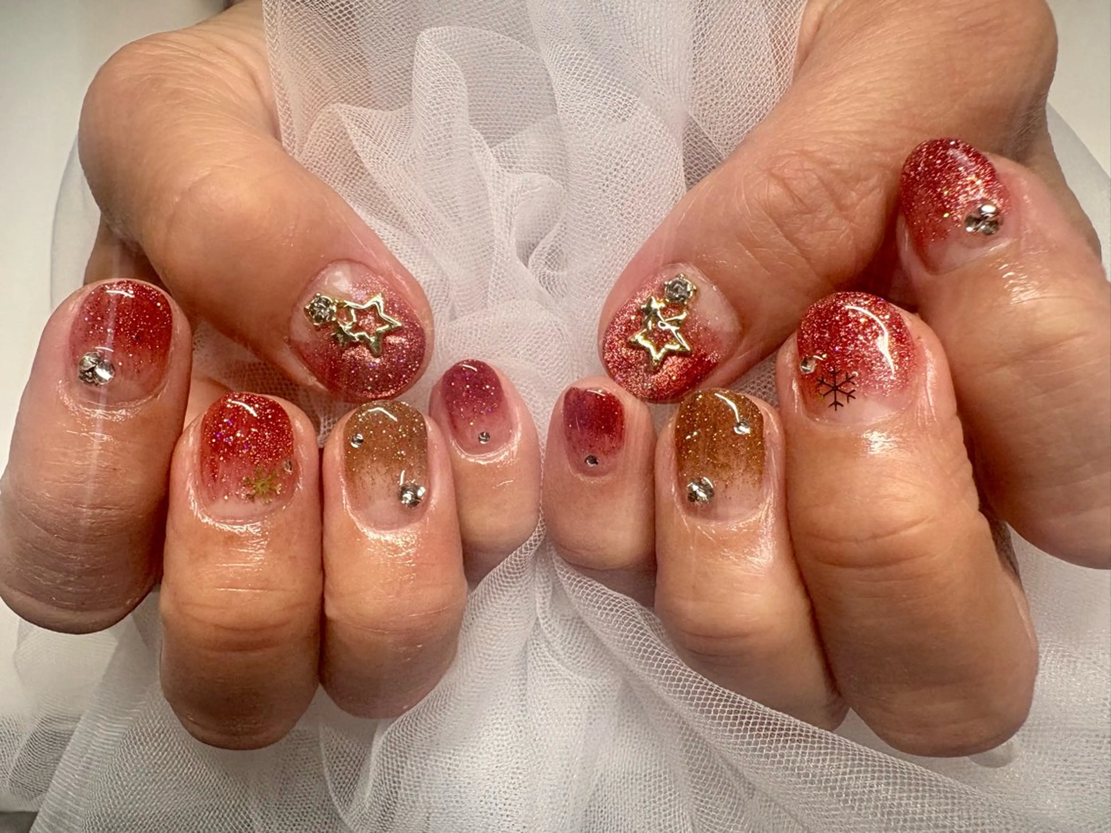 ネイル グラデーション マグネットネイル 田中 みゆのネイルデザイン