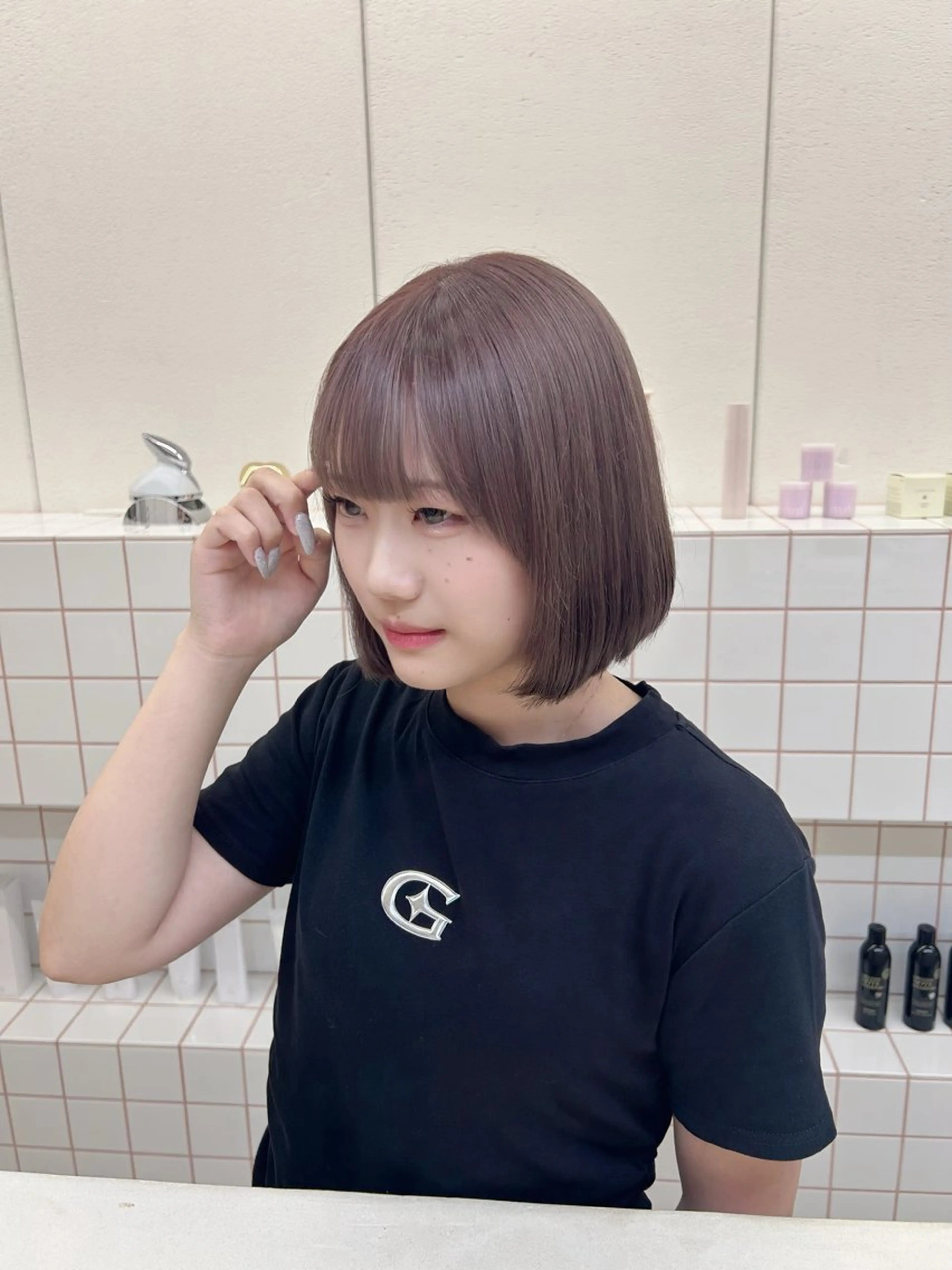 ショート ヘアカラー トリートメント 名古屋/伏見/花屋 併設/不破新のヘアスタイル