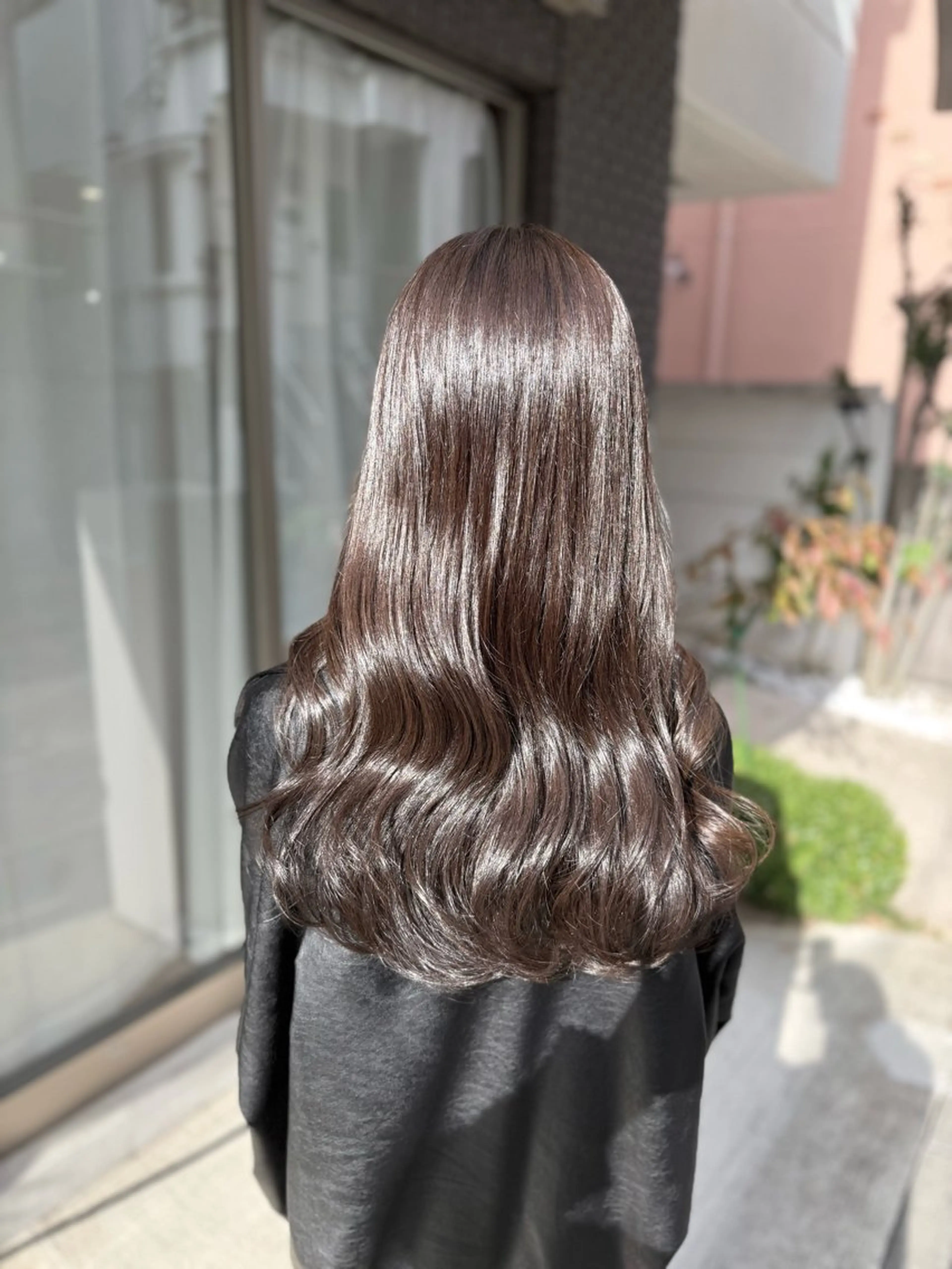 ロング カラー ダークグレー ダークグレージュ グレージュ カット ヘアカラー トリートメント グレージュ/透明感/ 韓国ヘア/RISAのヘアスタイル