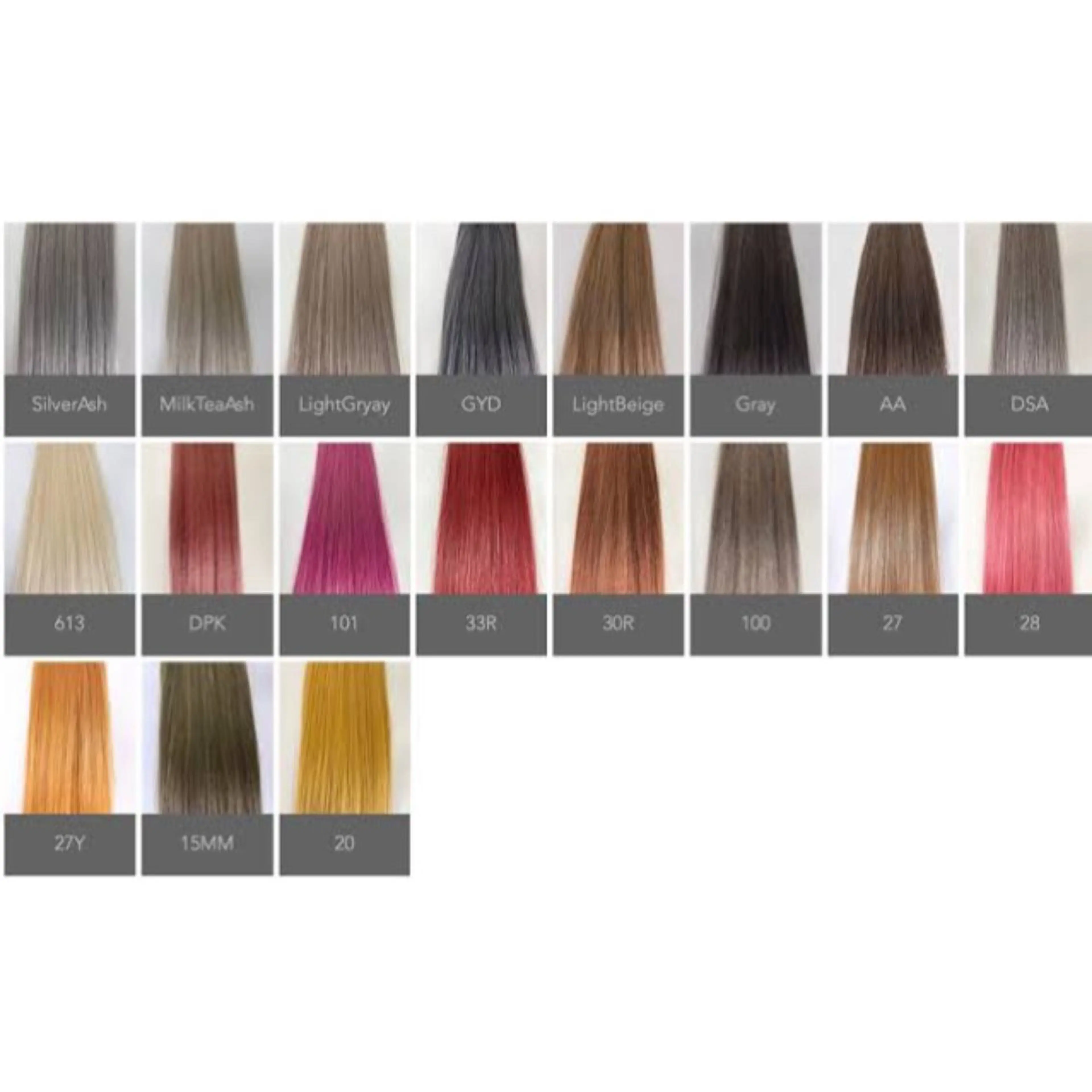 ロング ブリーチなしカラー ダブルカラーエクステのヘアスタイル