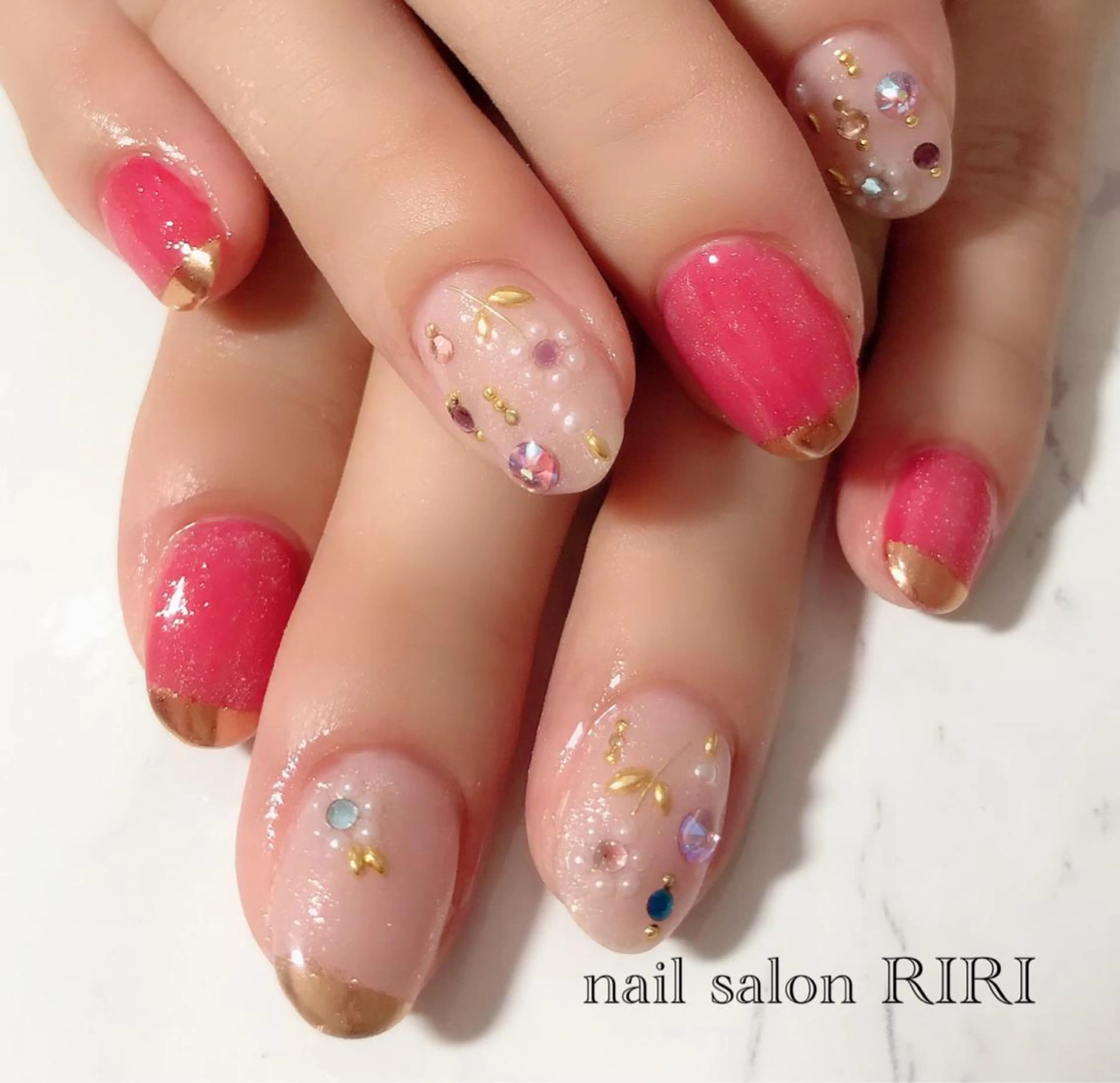 ネイル アートネイル フレンチネイル ミラーネイル ストーンネイル private  nail  salon RIRI所属・RIRI リリのネイルデザイン