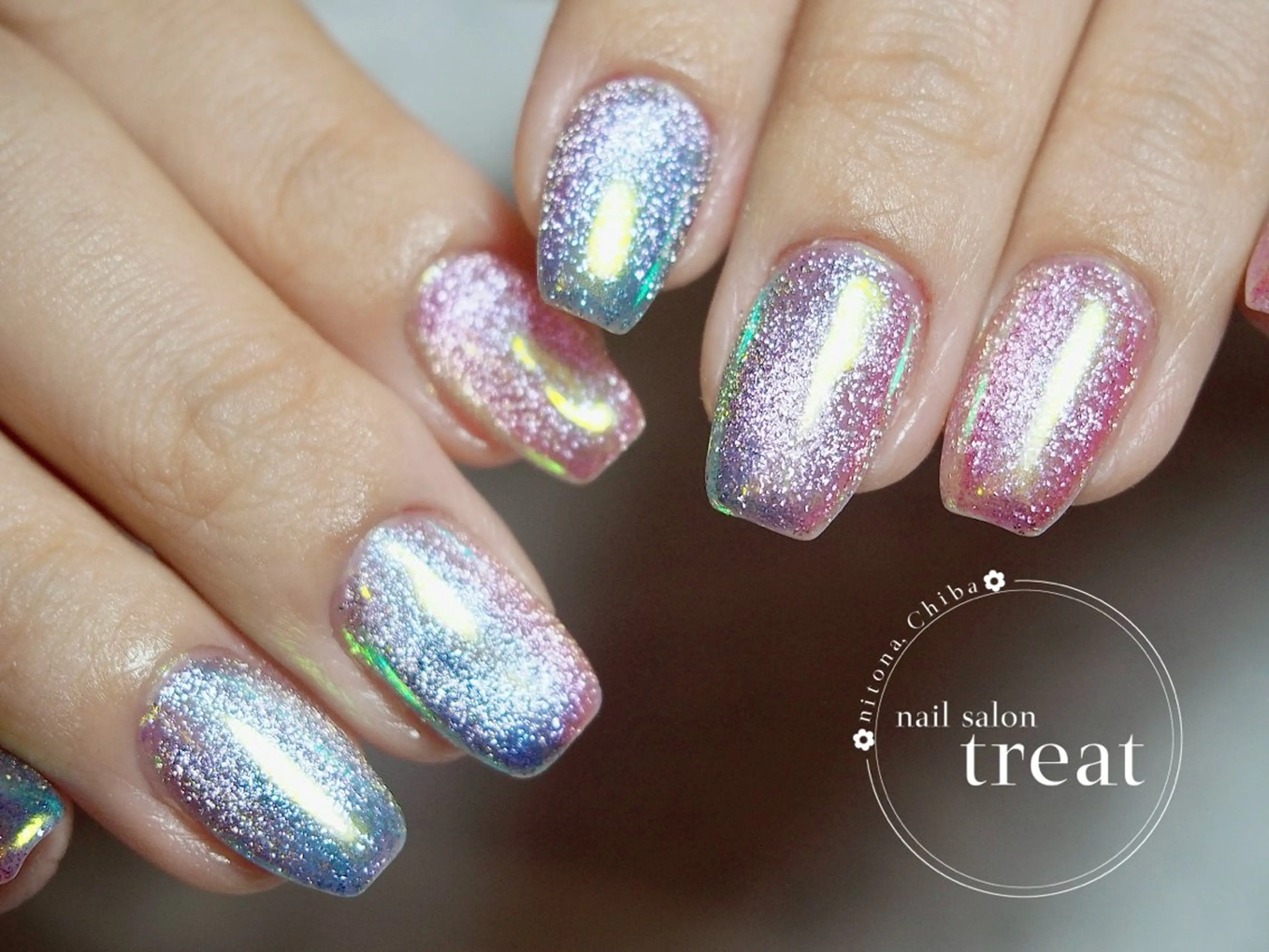 ネイル オーロラネイル マグネットネイル nail salon treat あいのネイルデザイン