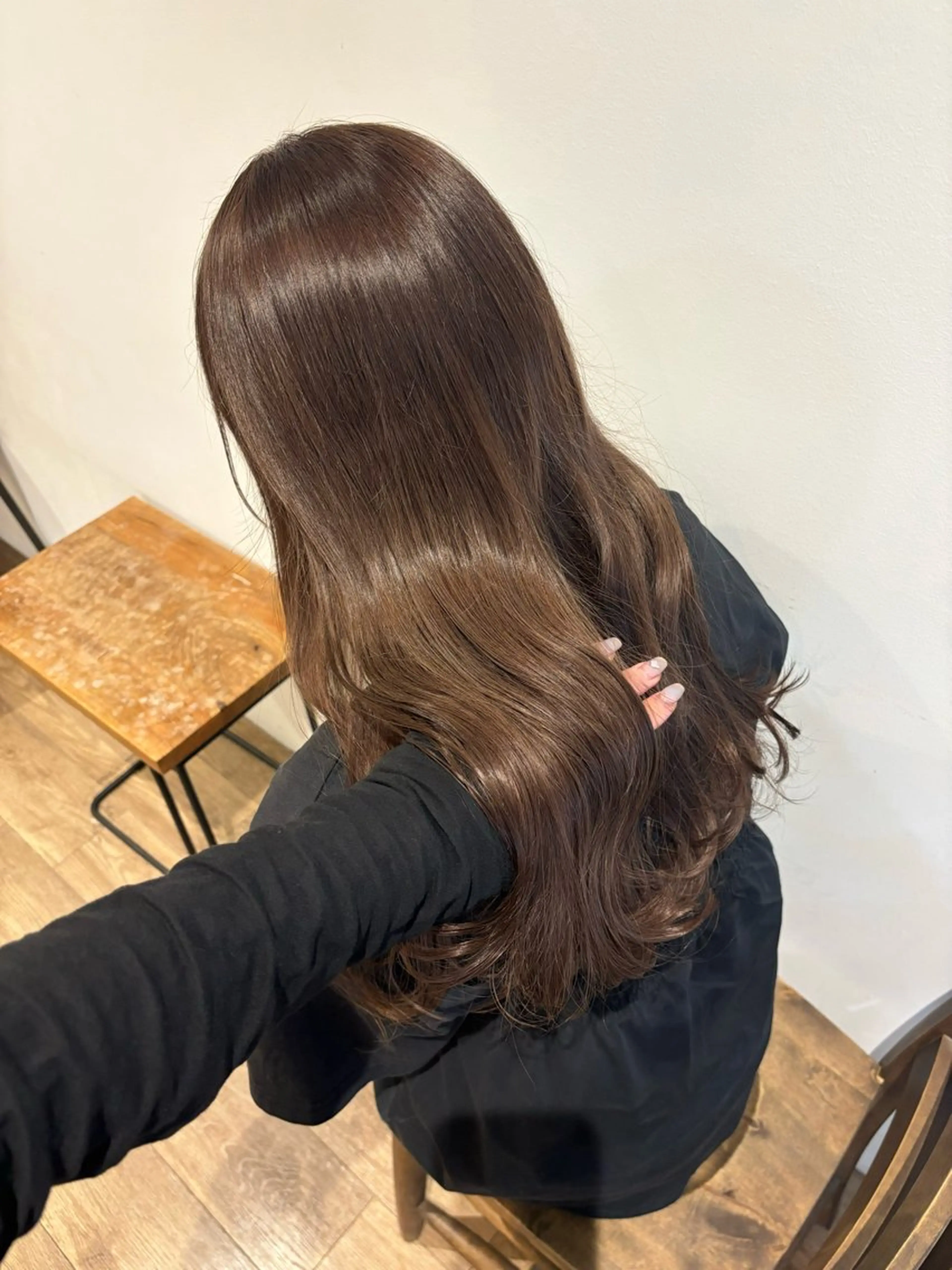 ロング カット ヘアカラー トリートメント Megu/ベージュ/ 透明感カラーのヘアスタイル