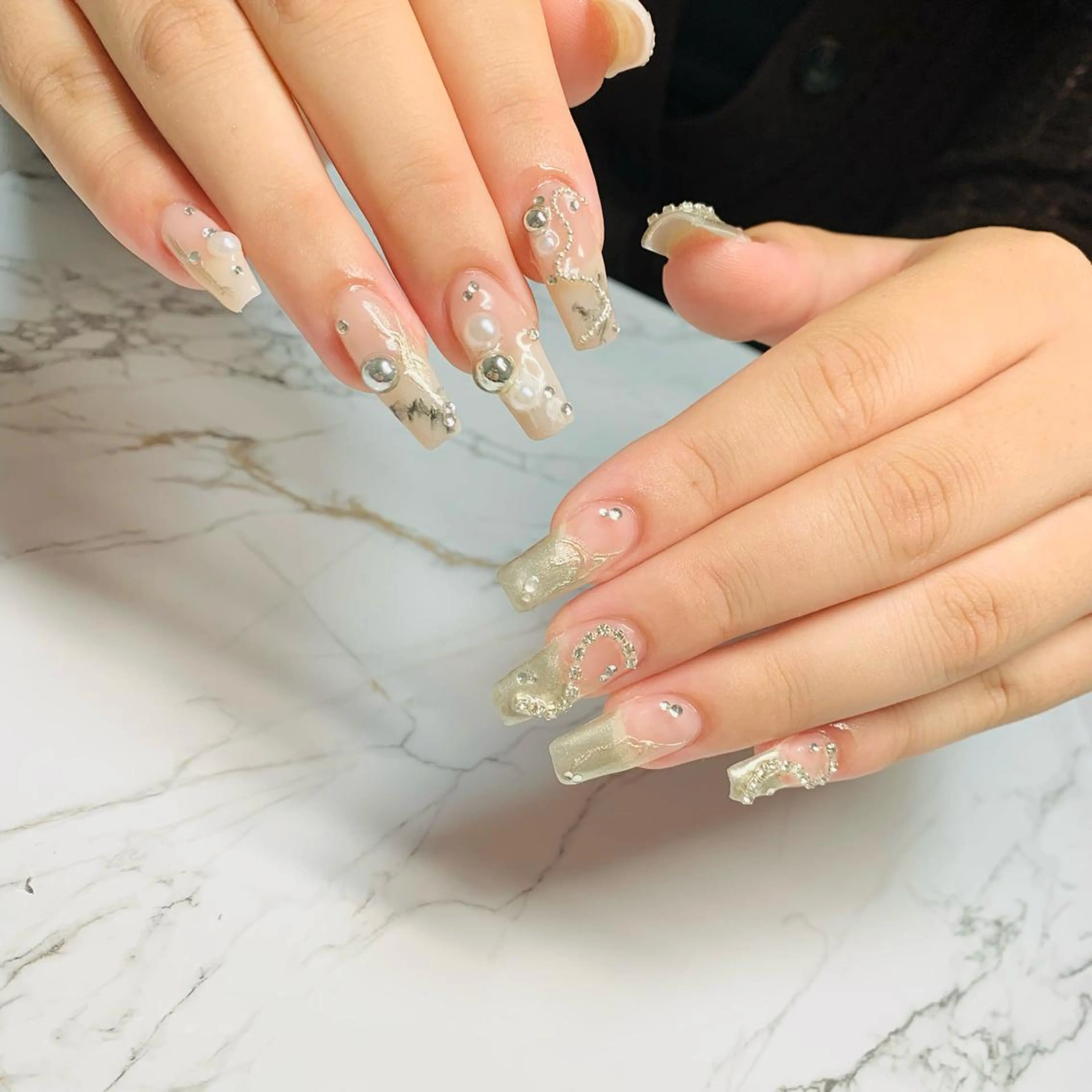 ネイル クリアネイル ジェルネイル 韓国ネイル パラジェル スカルプネイル Nailsalon Spina 琴美のネイルデザイン