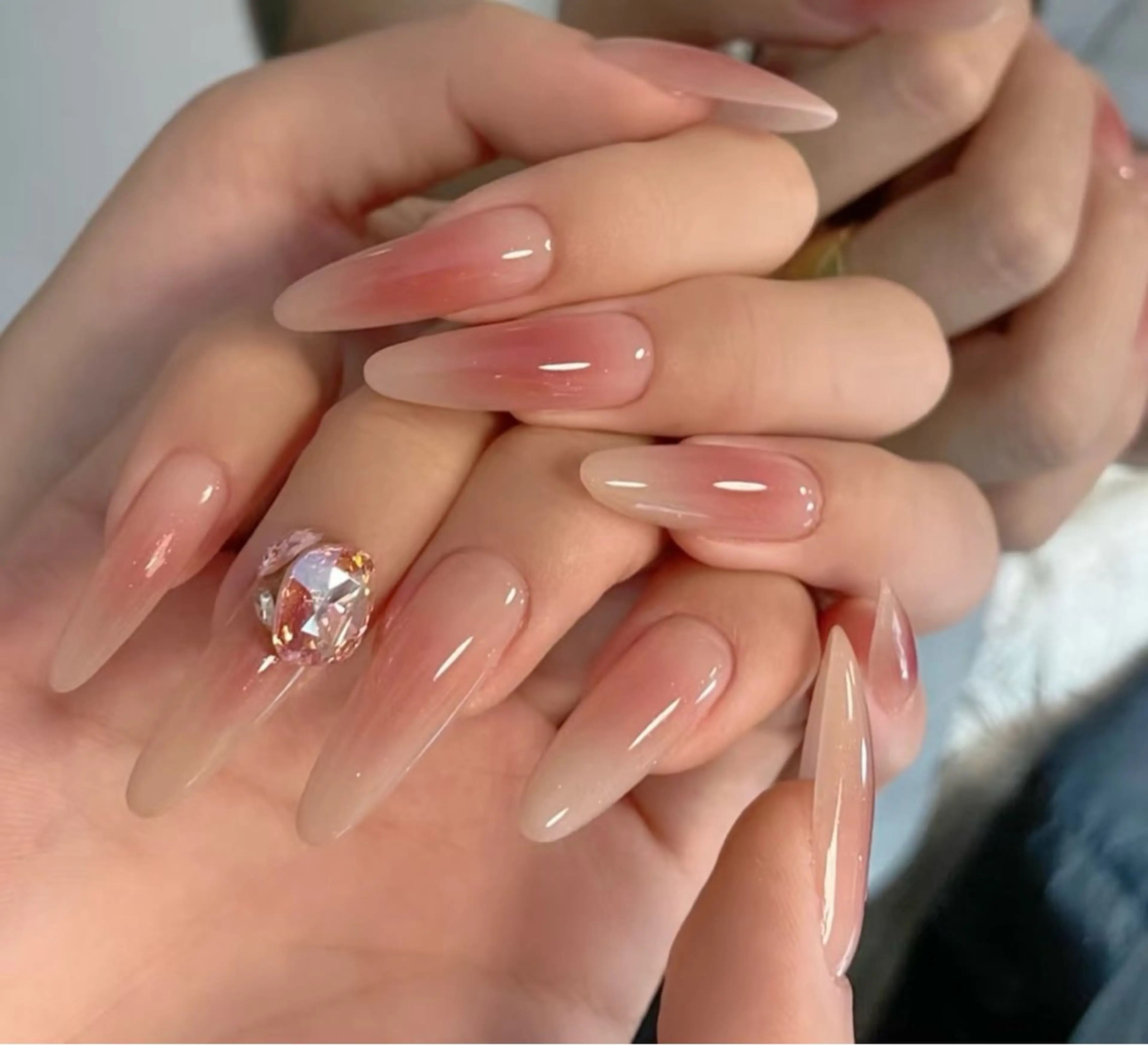 ネイル チークネイル ハンドネイル 長さだし/持込/ ins風ネイル/Umのネイルデザイン