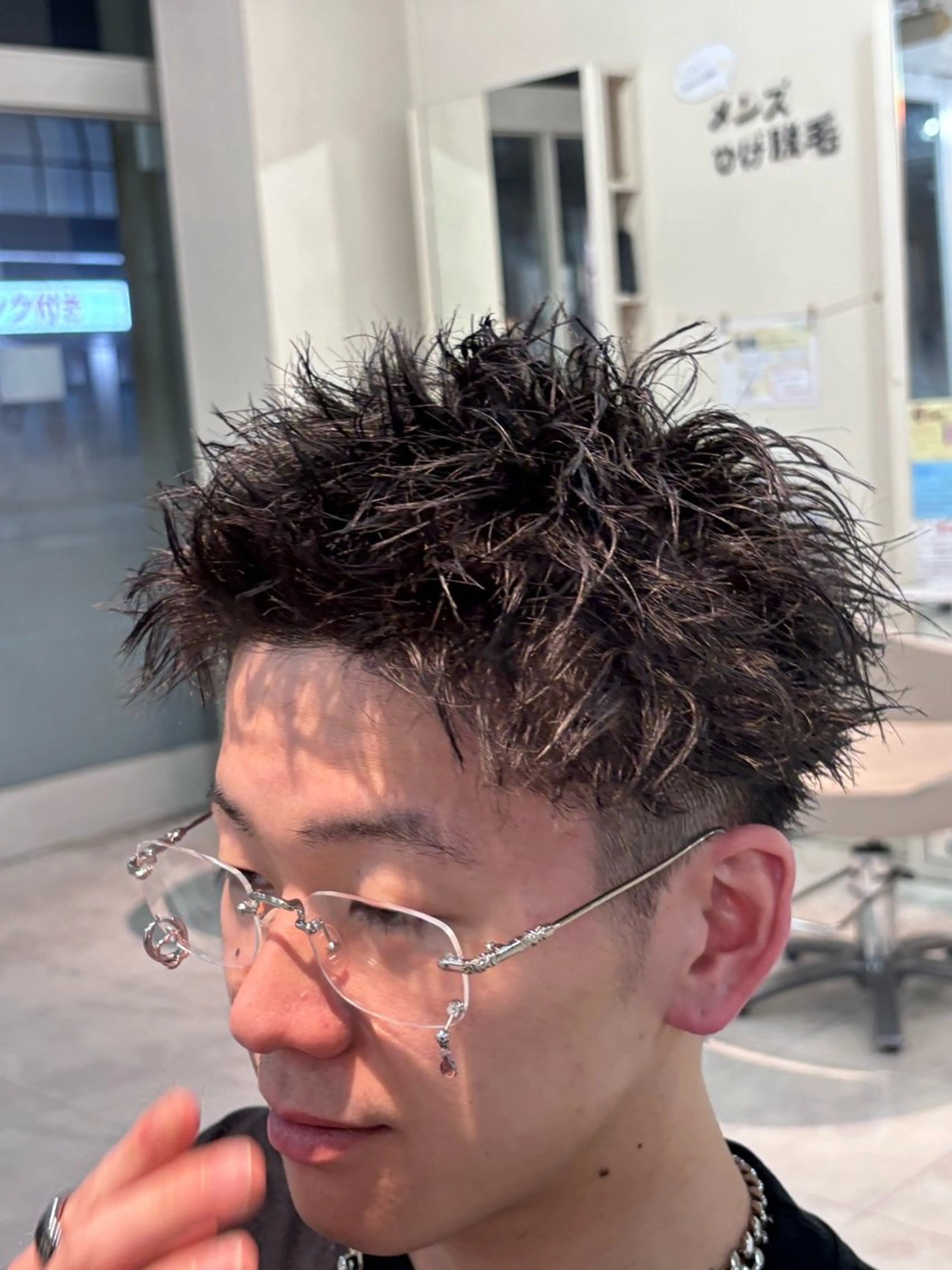 メンズ スパイキーショート パーマ LITA住吉 そらのヘアスタイル