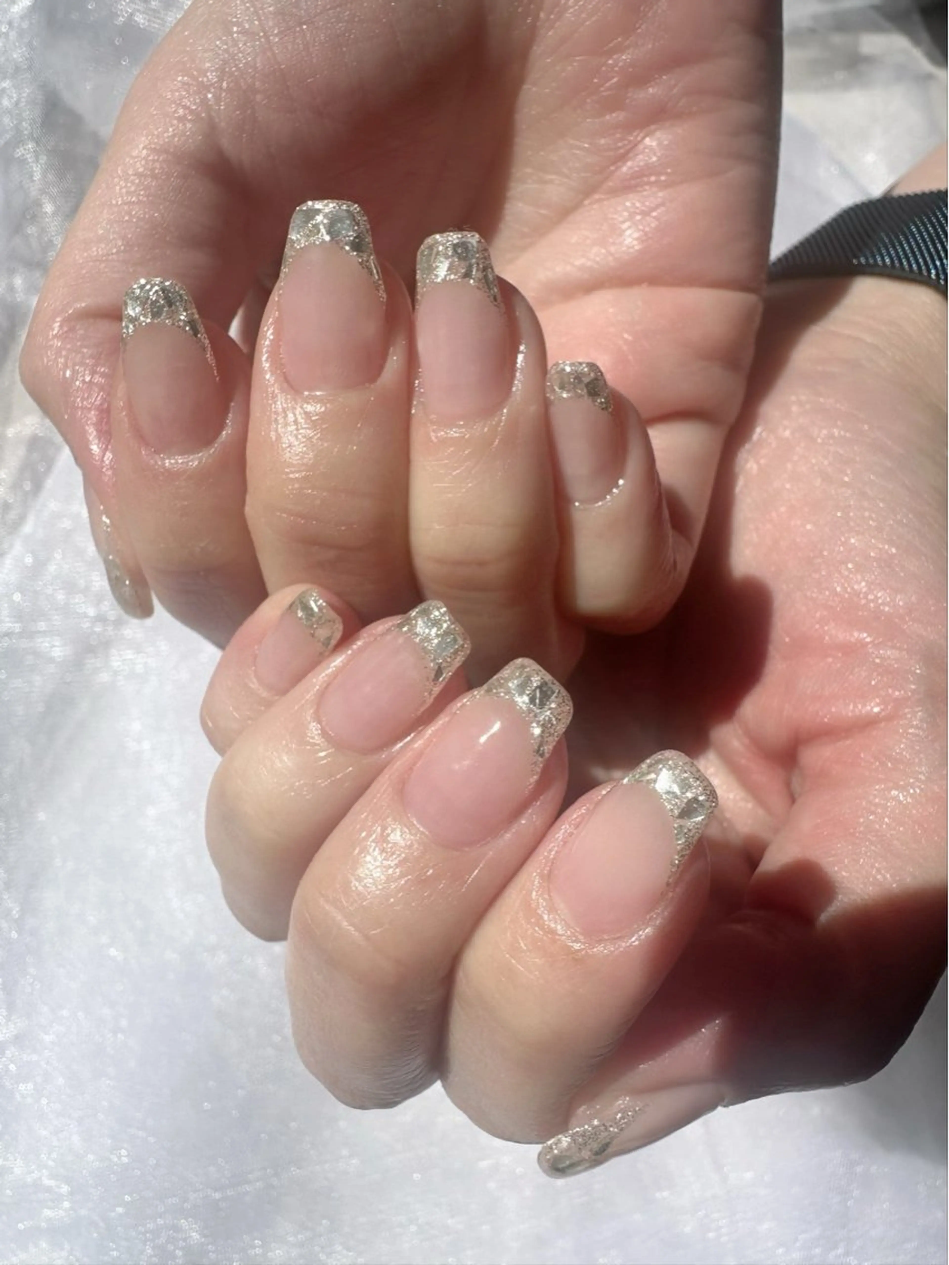 ネイル クリアネイル フレンチネイル ガラスフレンチ 氷ネイル・うるうるネイル 韓国ネイル 🪞KAPE NAIL 🪞のネイルデザイン