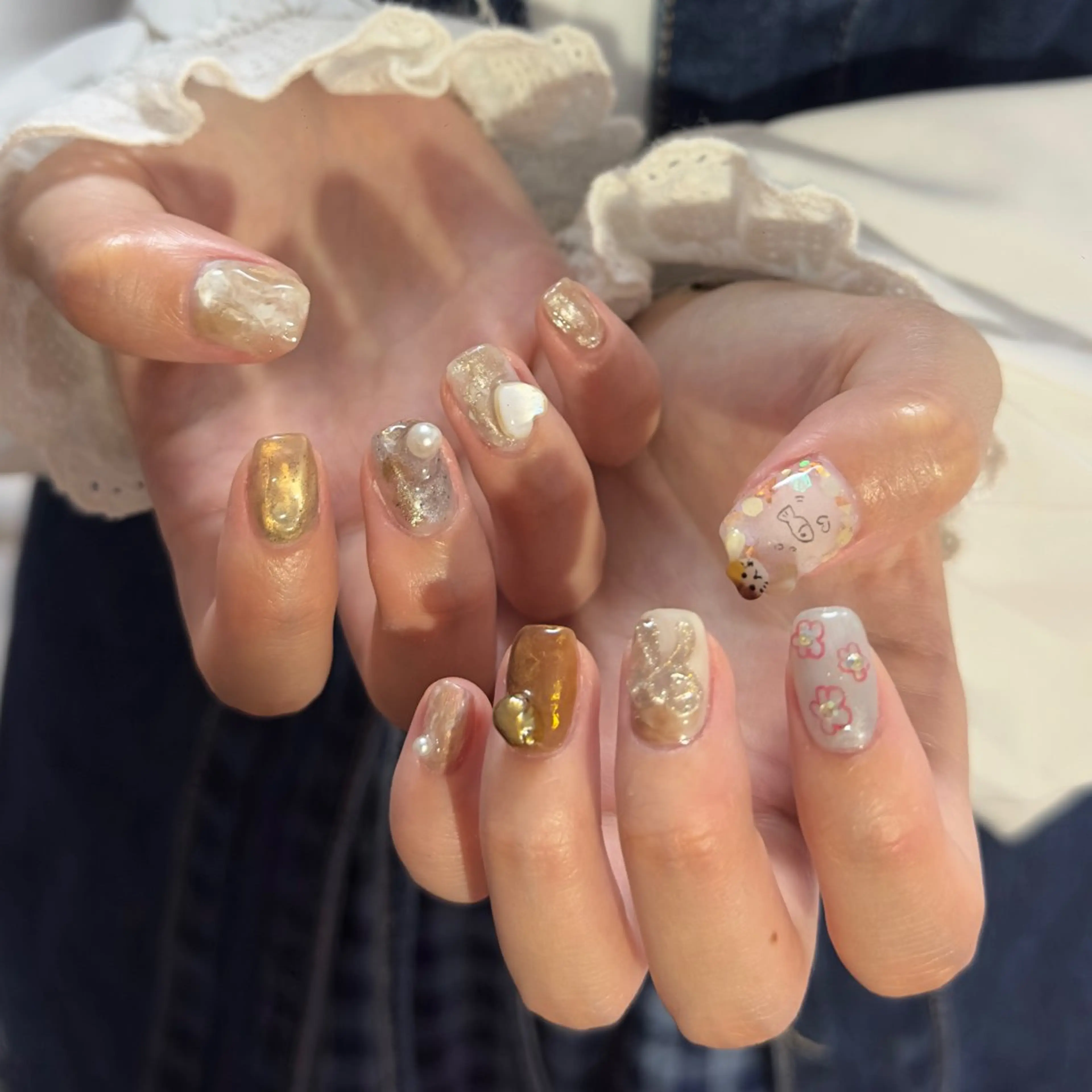 ネイル ハンドネイル 🎀 Hiyubi._.nail 🫧所属・🎀フェイ フェイ🫧💗のネイルデザイン