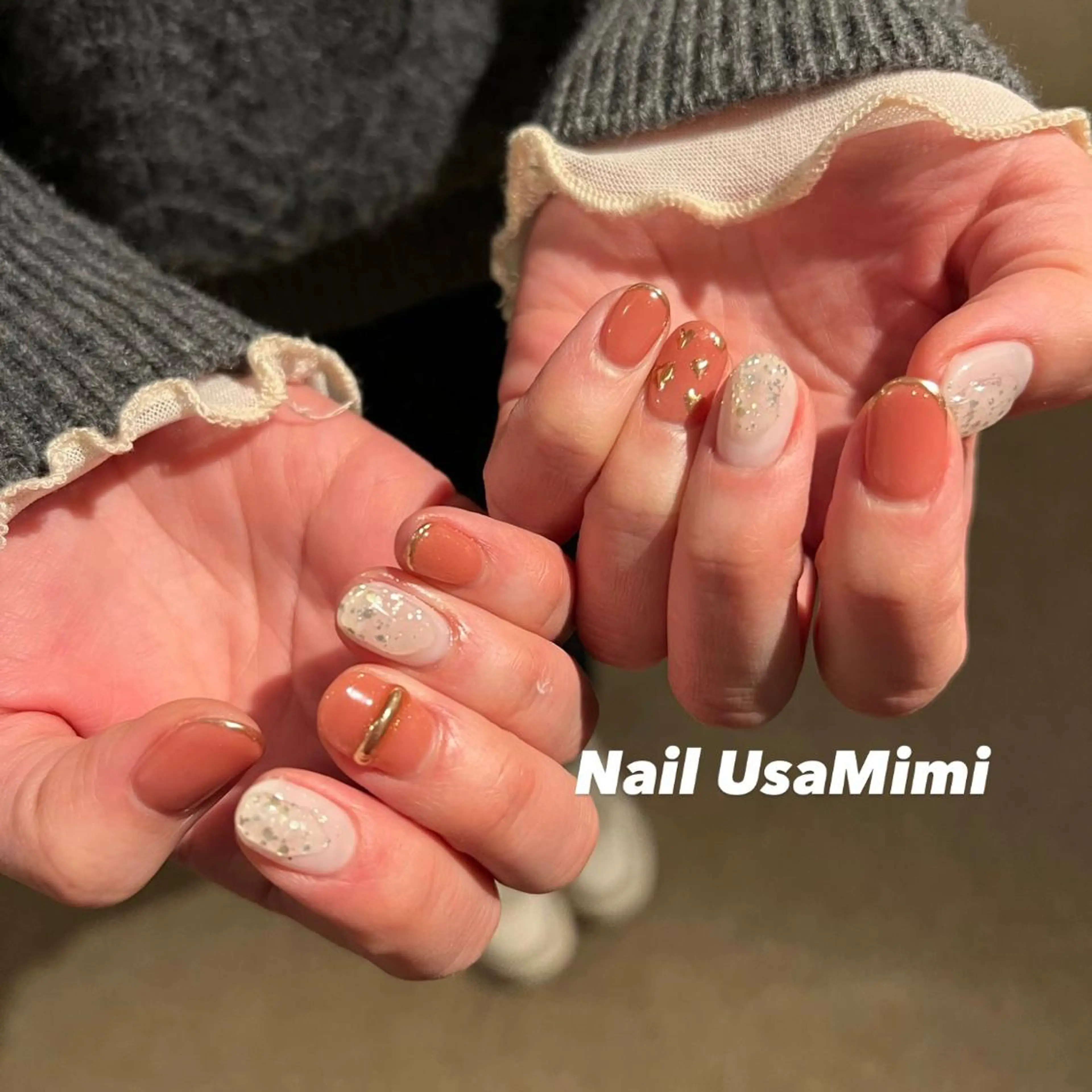 ネイル フットネイル ジェルネイル マグネットネイル 持ち込み ニュアンスネイル 本町ネイルNail UsaMimiのネイルデザイン