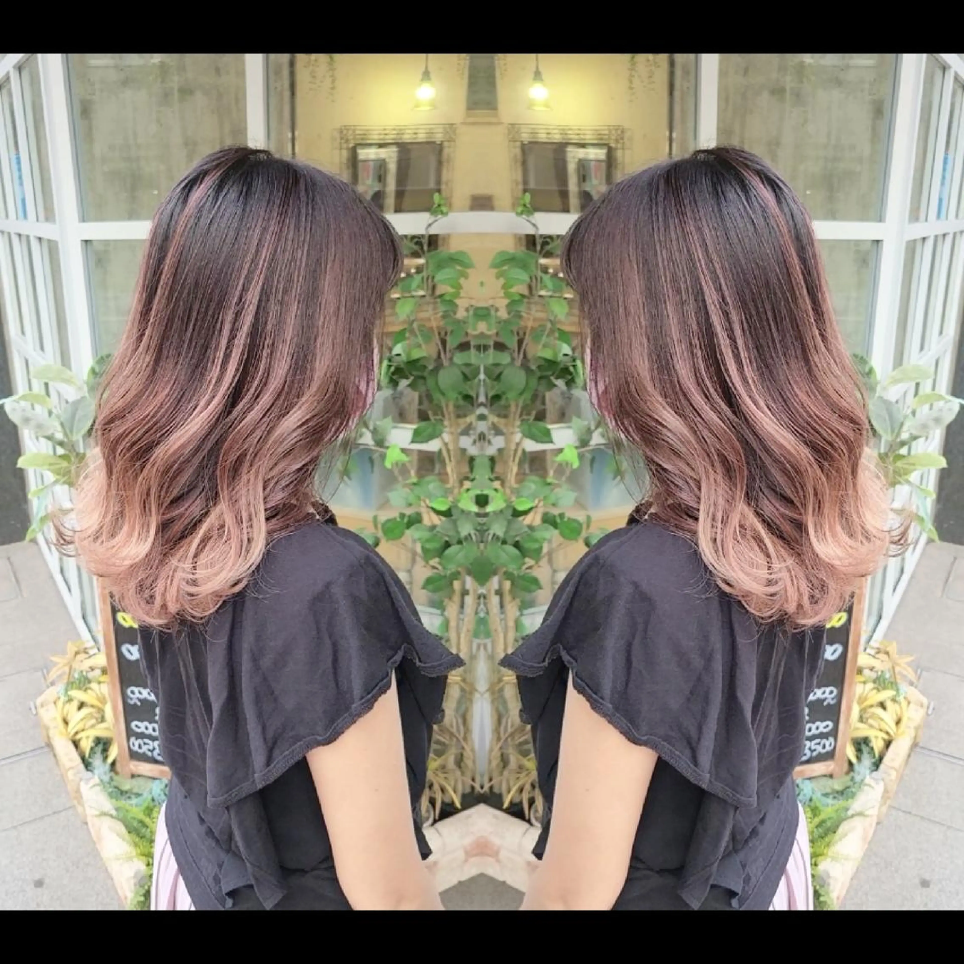 セミロング カラー cherie所属・バレイヤージュ/ ハイライト/大内格のヘアスタイル