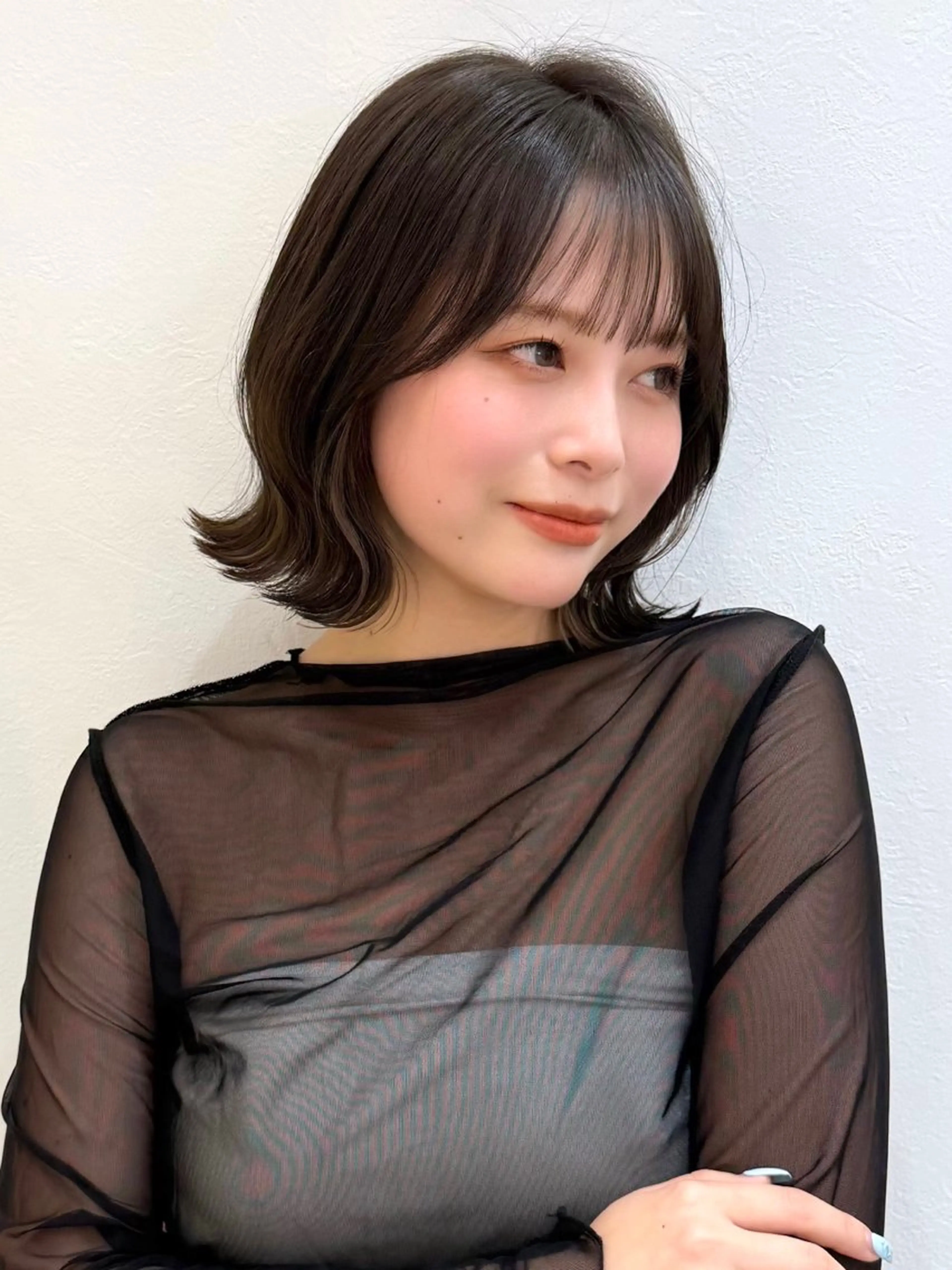 ミディアム カット ヘアカラー トリートメント 新宿/髪質改善/ボブ 韓国レイヤー大重聖斗のヘアスタイル