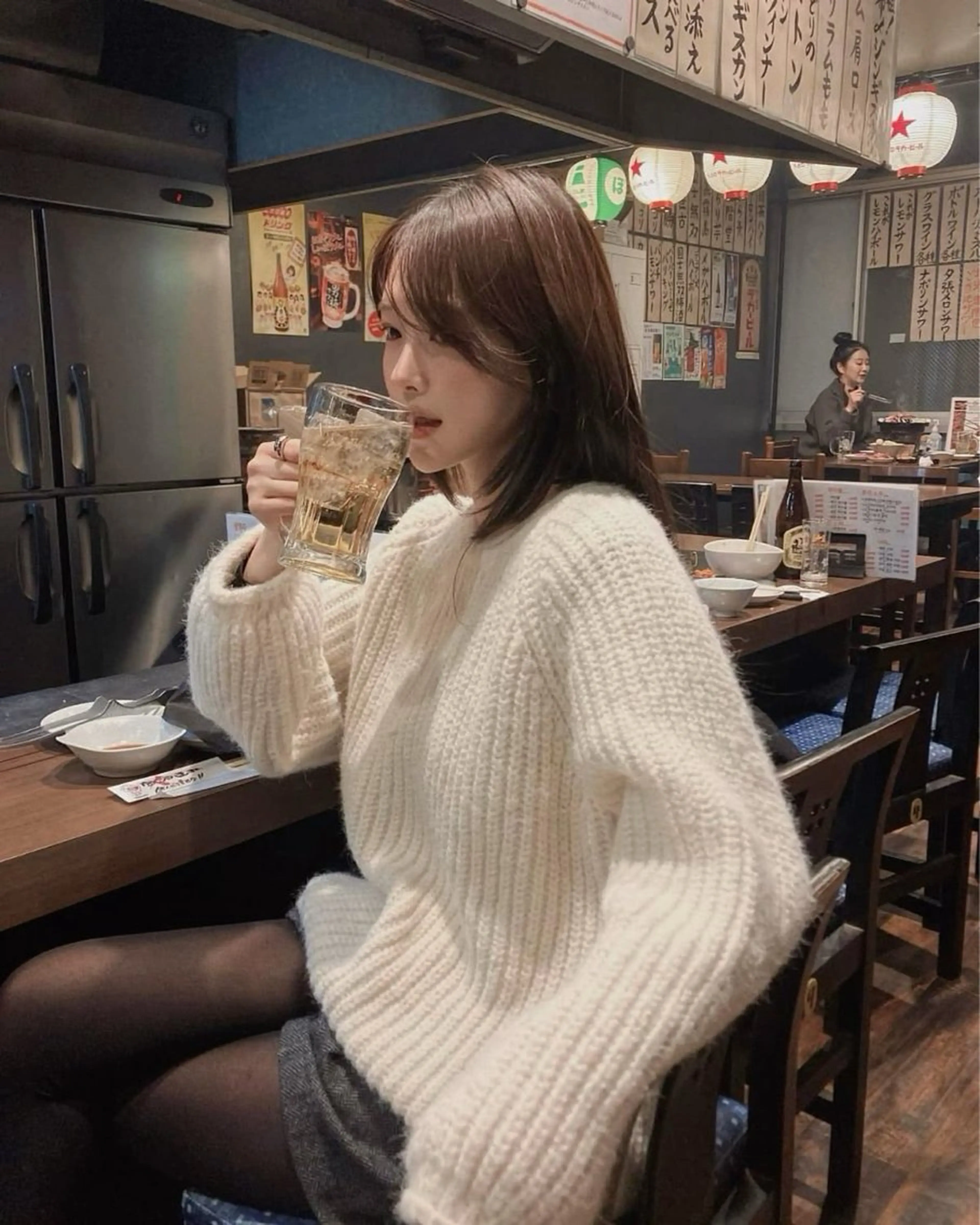 ロング カラー カット ヘアカラー トリートメント 莉乃/縮毛矯正/髪質 改善/艶カラーのヘアスタイル