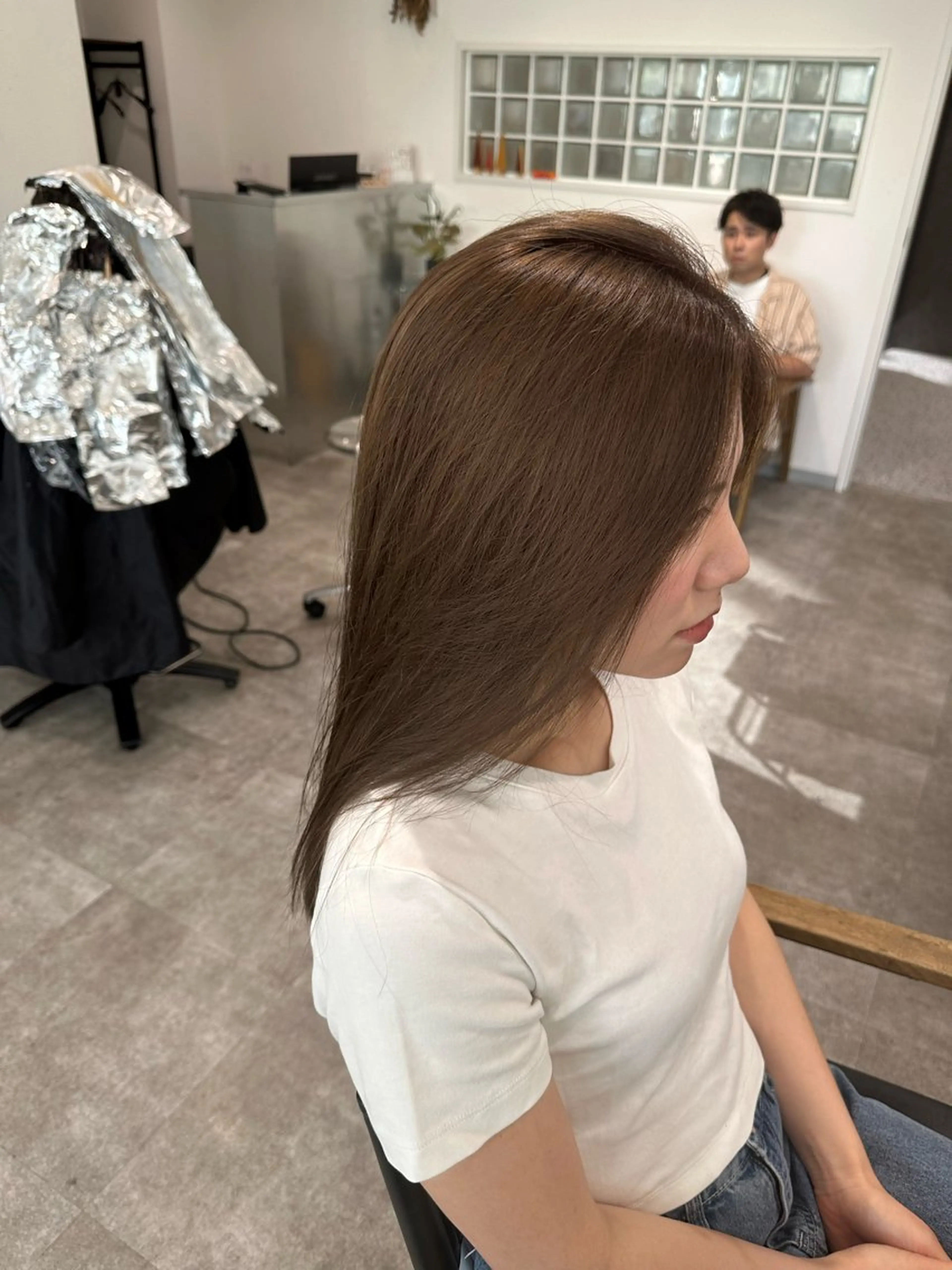 ミディアム パーマ ショートボブ ボブ ハイライト 髪質改善 レイヤーカット ヘアカラー トリートメント JILBLAN京都 ショート/ハイライトのヘアスタイル