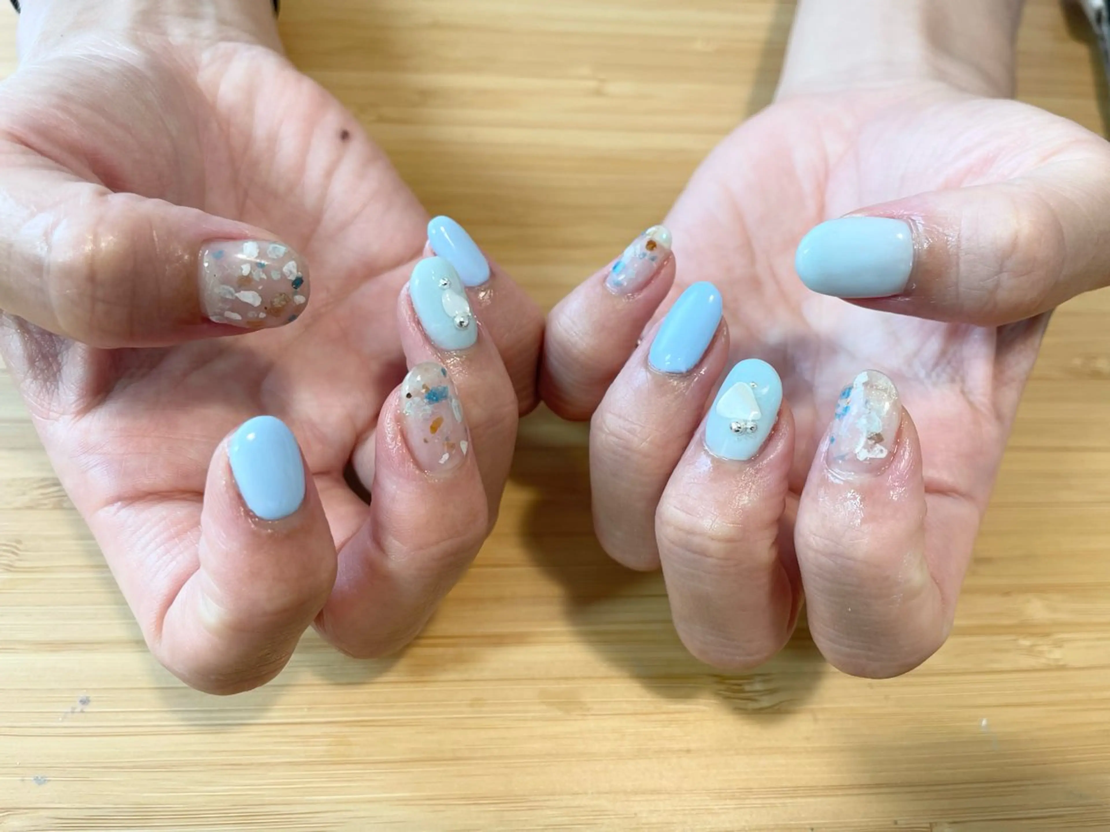 ネイル ブルー ワンカラーネイル ハンドネイル Nailist Missaのネイルデザイン