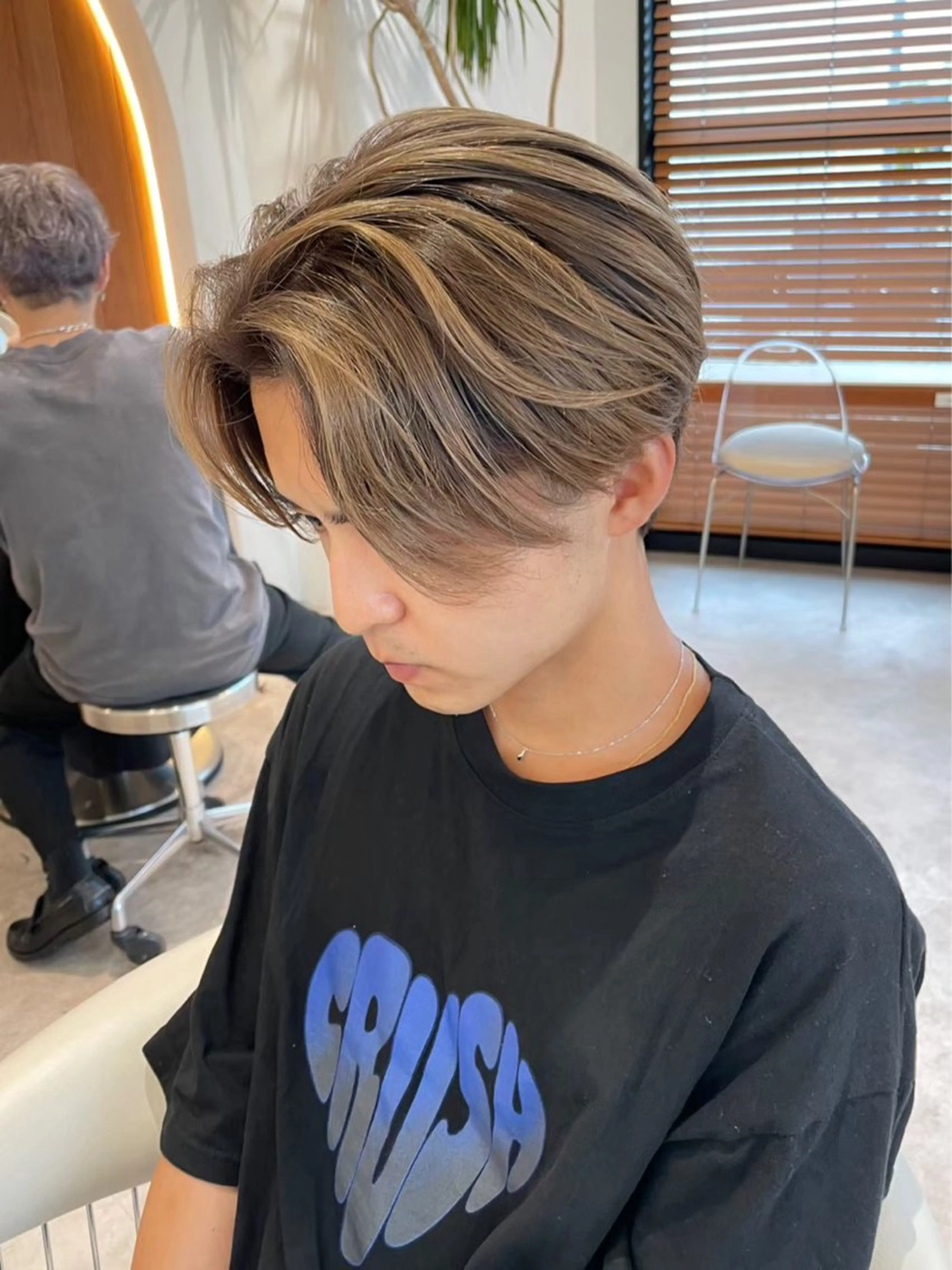 カラー メンズ メンズバレイヤージュ メンズブリーチ センターパート メンズハイトーン メンズインナーカラー ヘアカラー heavenly by HAVANA新宿所属・メンズショート/ピン パーマ/新宿/フウガのヘアスタイル