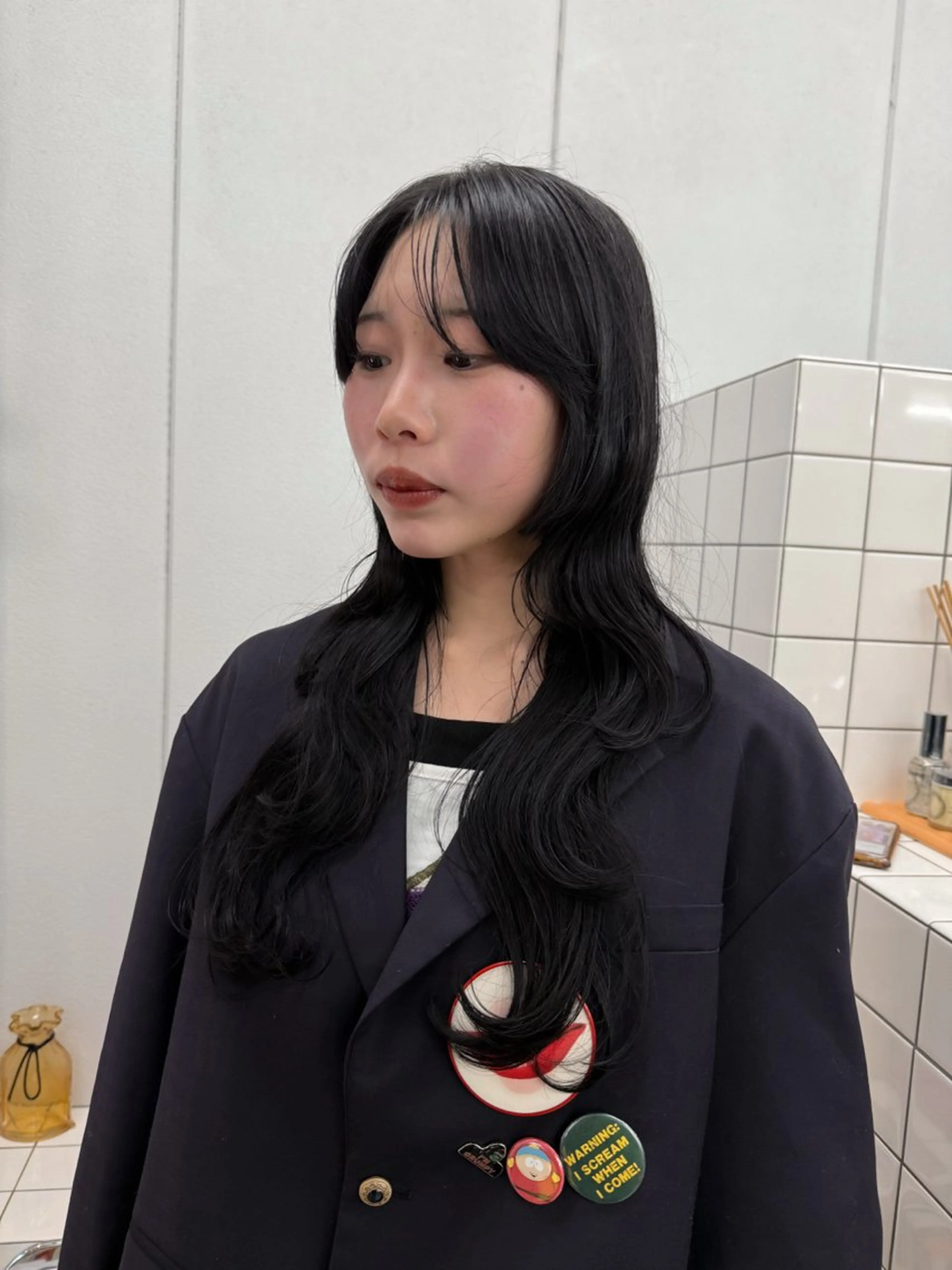 ロング カラー カット ヘアカラー トリートメント 関 京磨のヘアスタイル