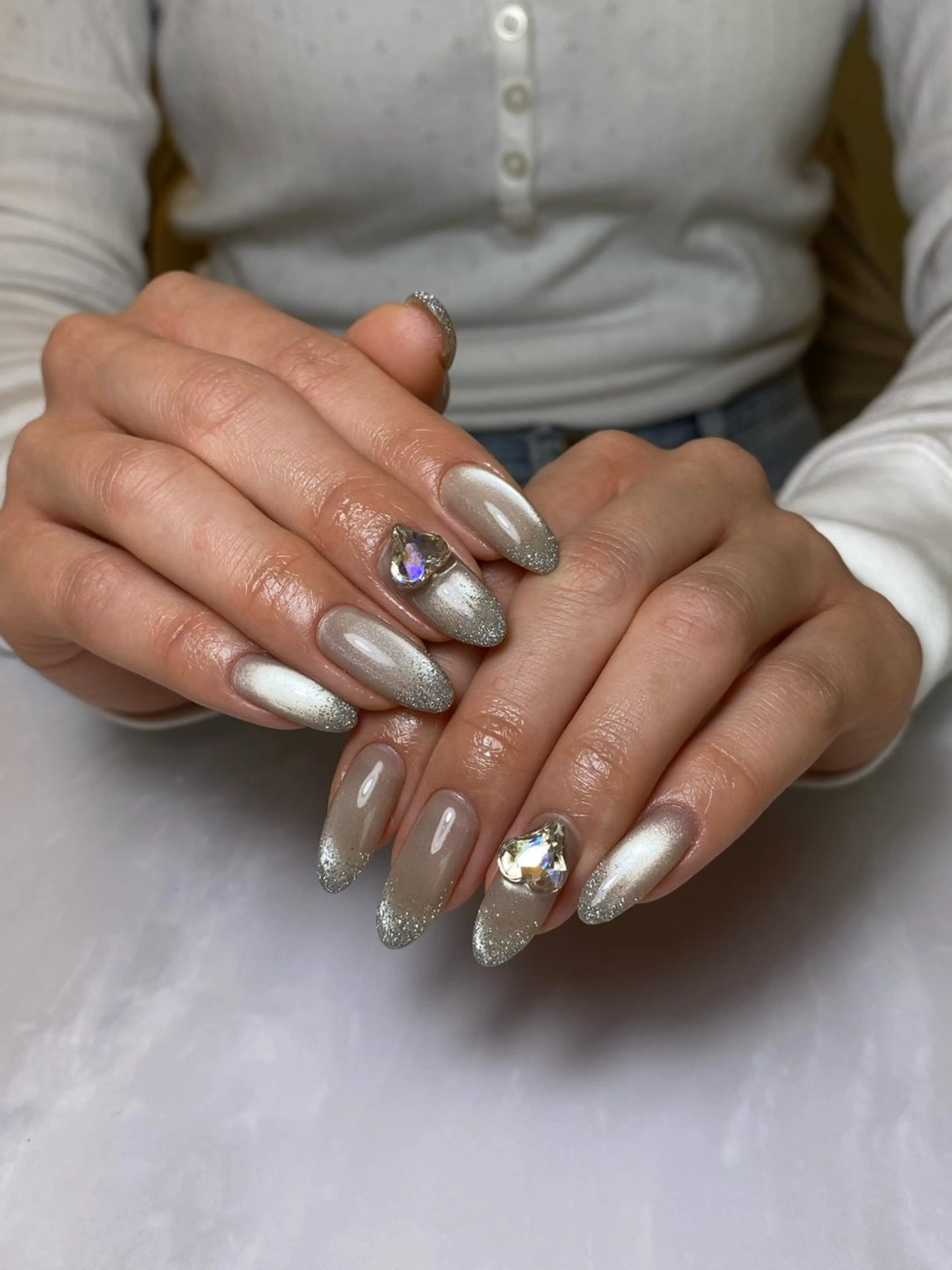 ネイル グラデーション ラメ(グリッター) ラメグラデーション マグネットネイル ハンドネイル nail salon suiのネイルデザイン