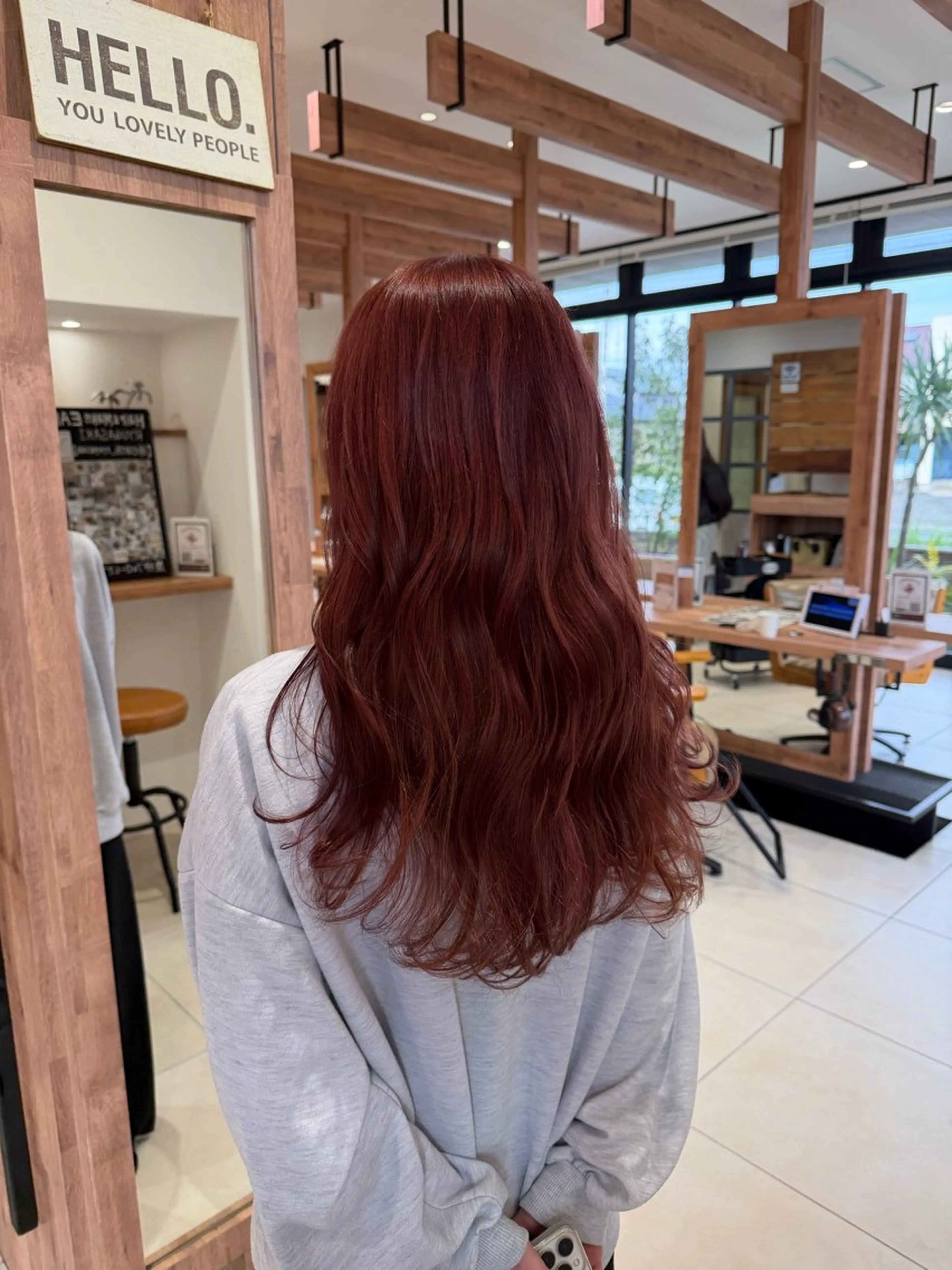 セミロング カラー ヘアアレンジ ヘアカラー トリートメント 鴻巣 百夏のヘアスタイル