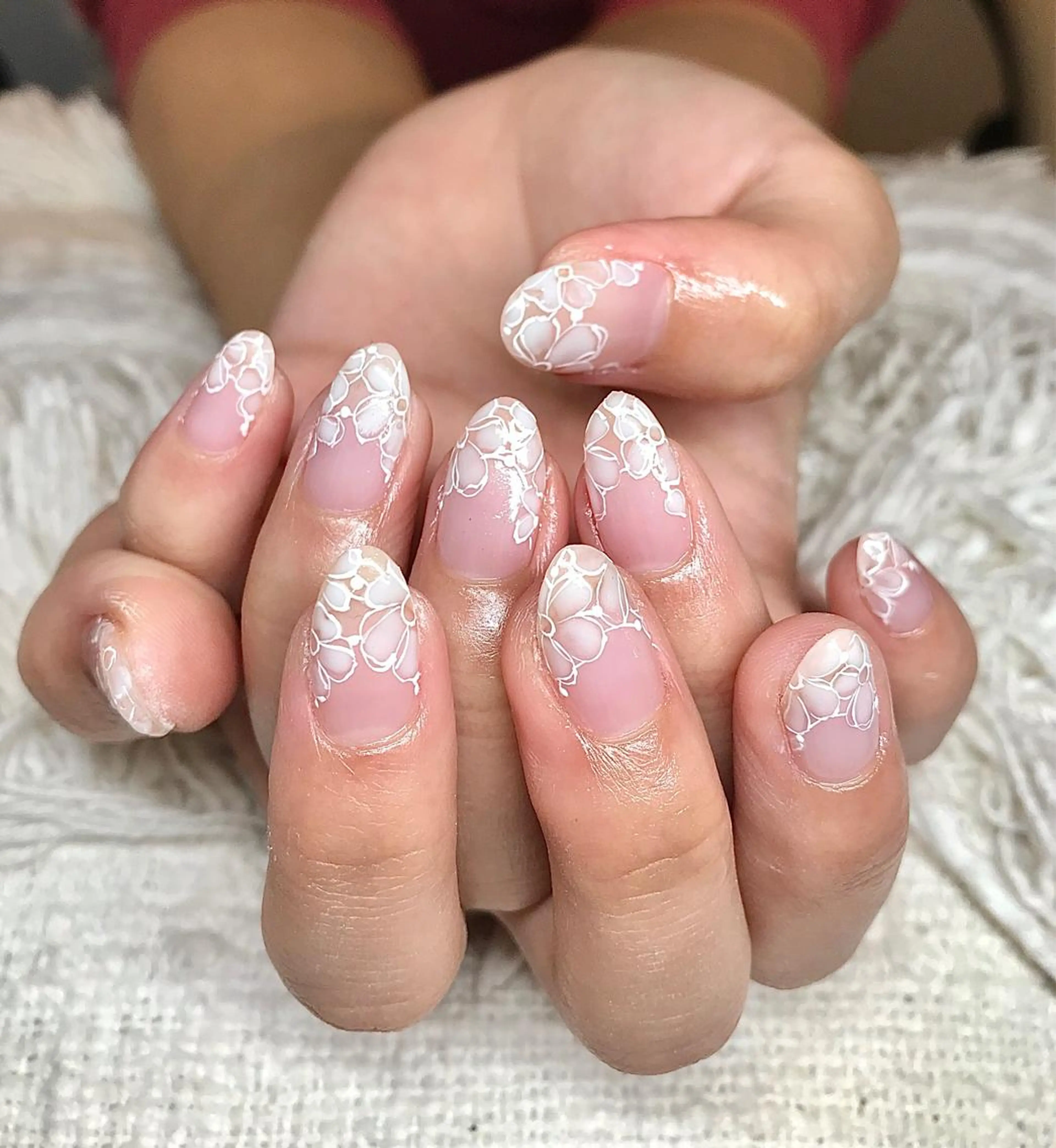 ミディアム カラー パーマ ヘアアレンジ キッズ ネイル マツエク・マツパ レース nail&eye Aoのマツエク・マツパデザイン