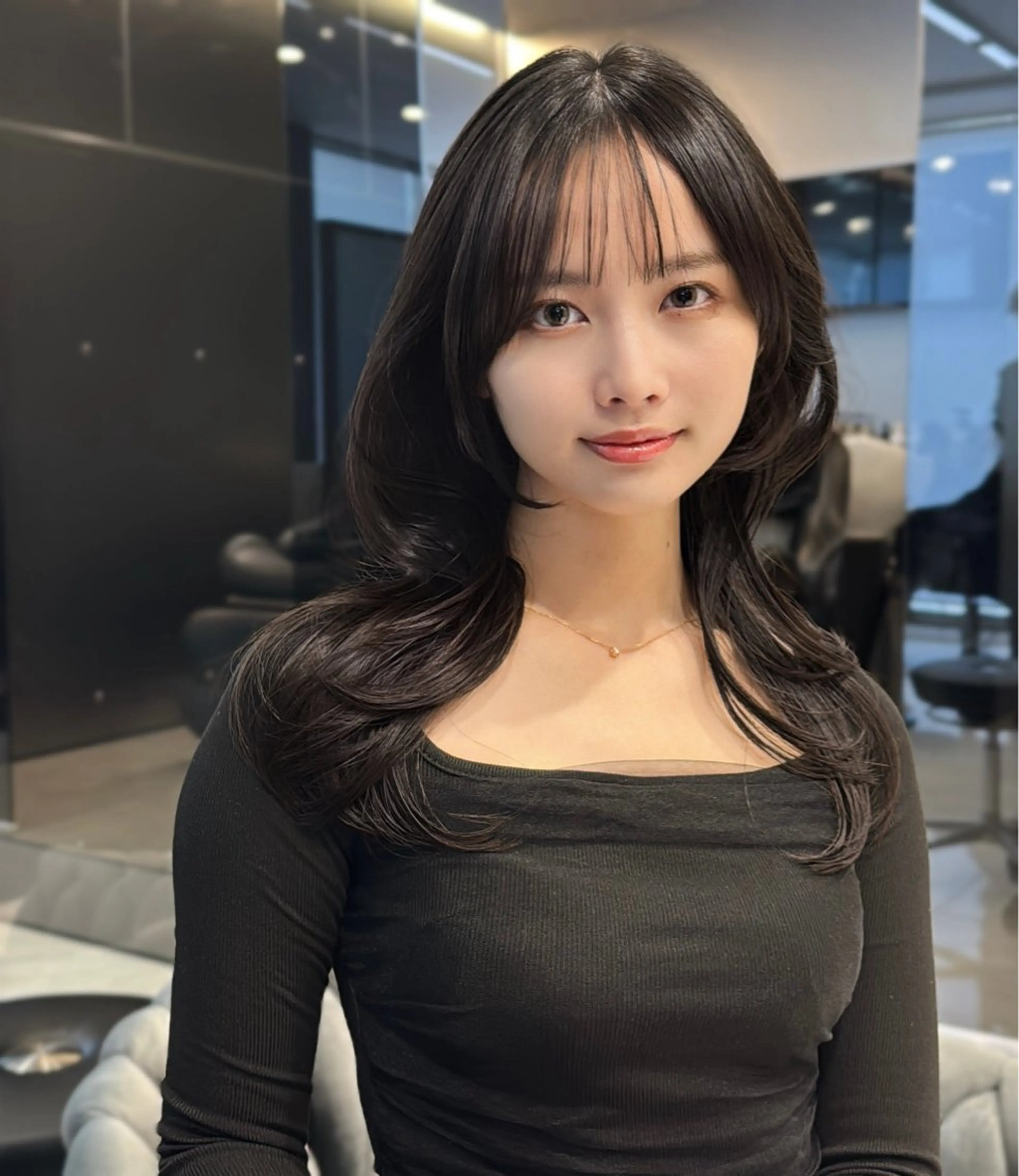 セミロング くびれヘア 韓国風ヘア レイヤーカット 髪質改善VALETTE福岡天神所属・髪質改善/レイヤー /韓国ヘアNOBUのヘアスタイル