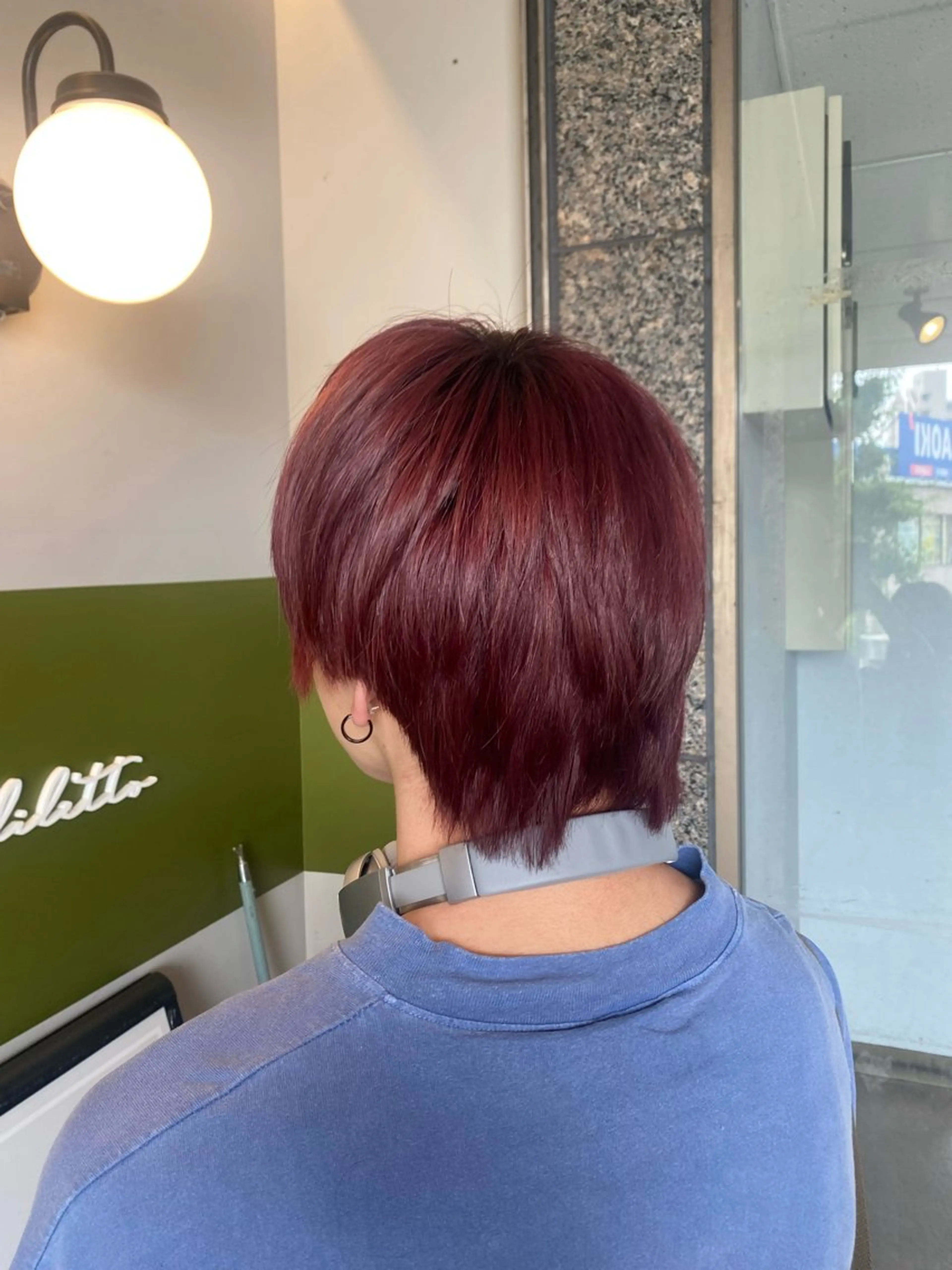 カラー メンズ ブラウンカラー レッドカラー 一ノ谷 優妃のヘアスタイル