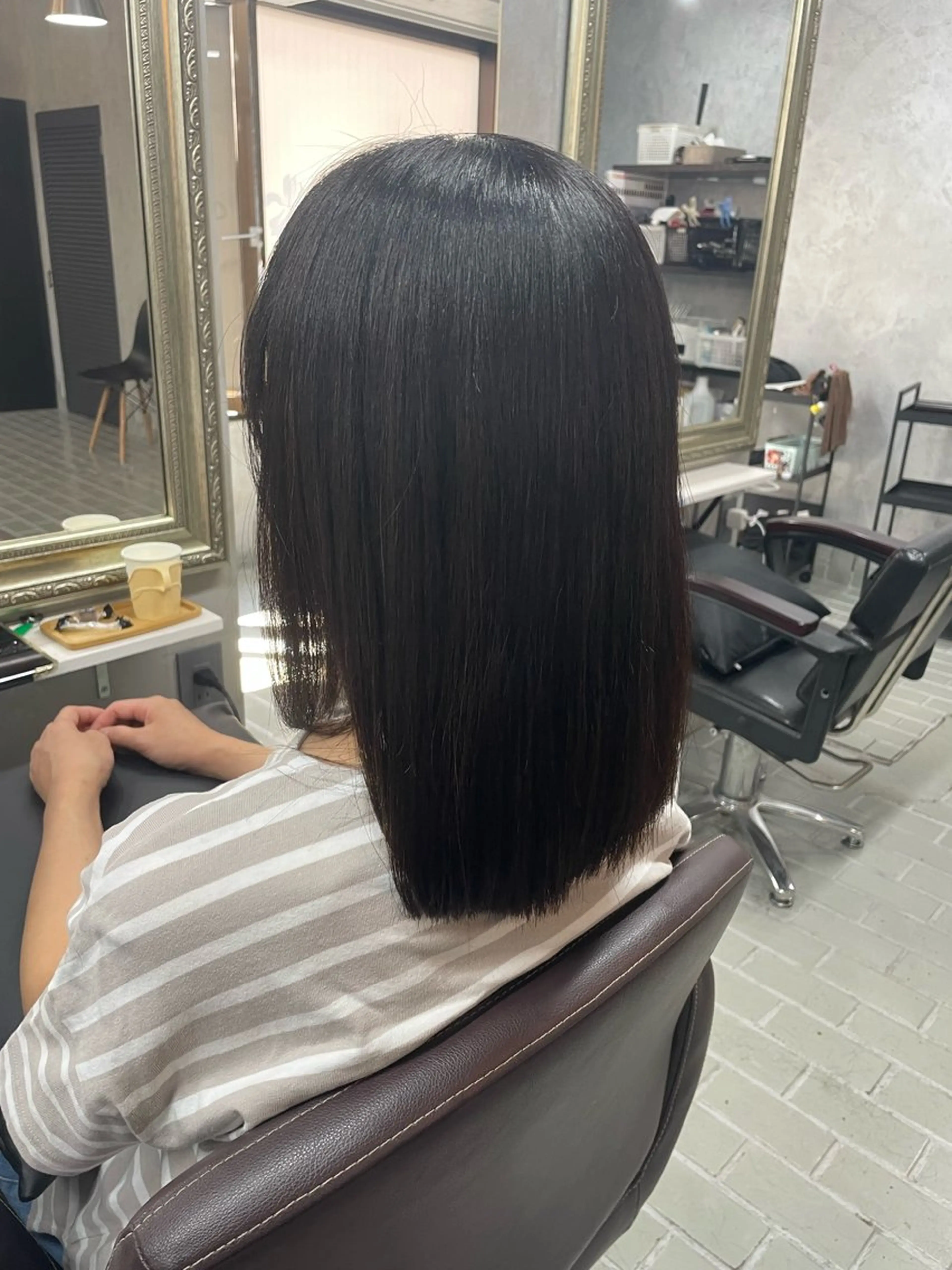 セミロング 髪質改善 カット ヘアカラー 縮毛矯正 トリートメント 艶髪/透明感カラー 山﨑俊輔のヘアスタイル