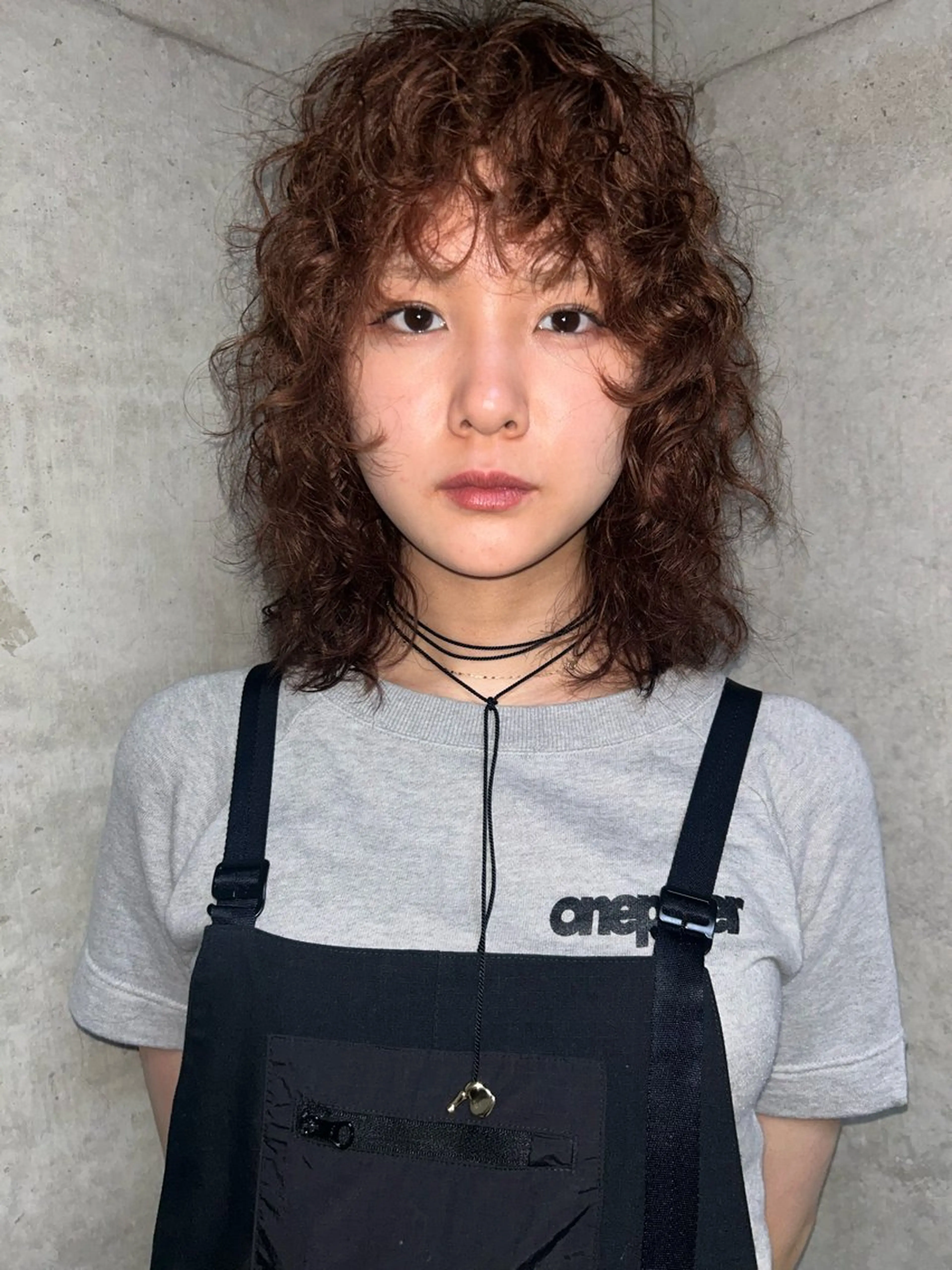 カット、スパイラルパーマ(髪の毛肩下)、トリートメントの写真