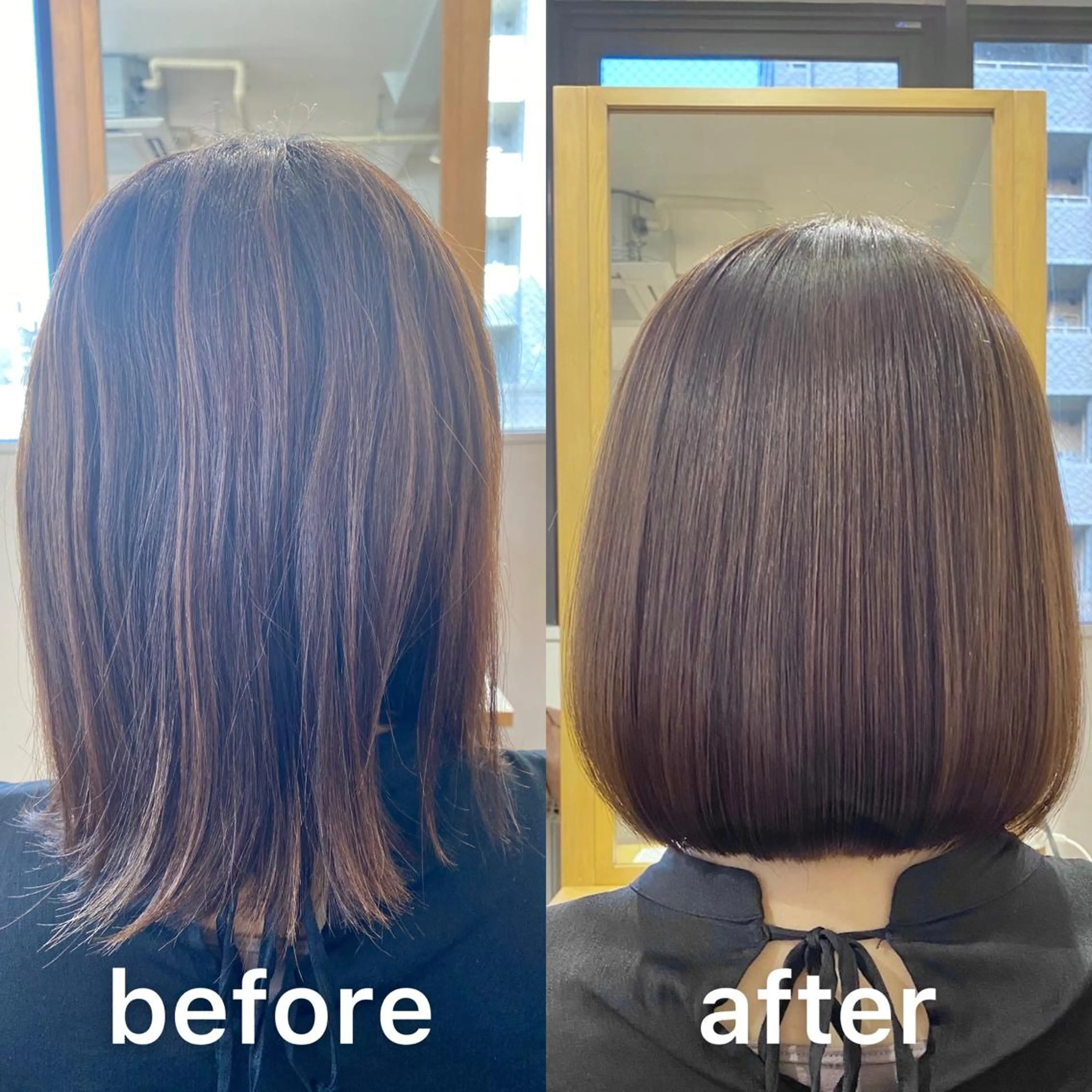 ショート パーマ 切りっぱなしボブ ボブ 髪質改善 縮毛矯正 トリートメント KIZU 髪質改善 オカルト怪談のヘアスタイル