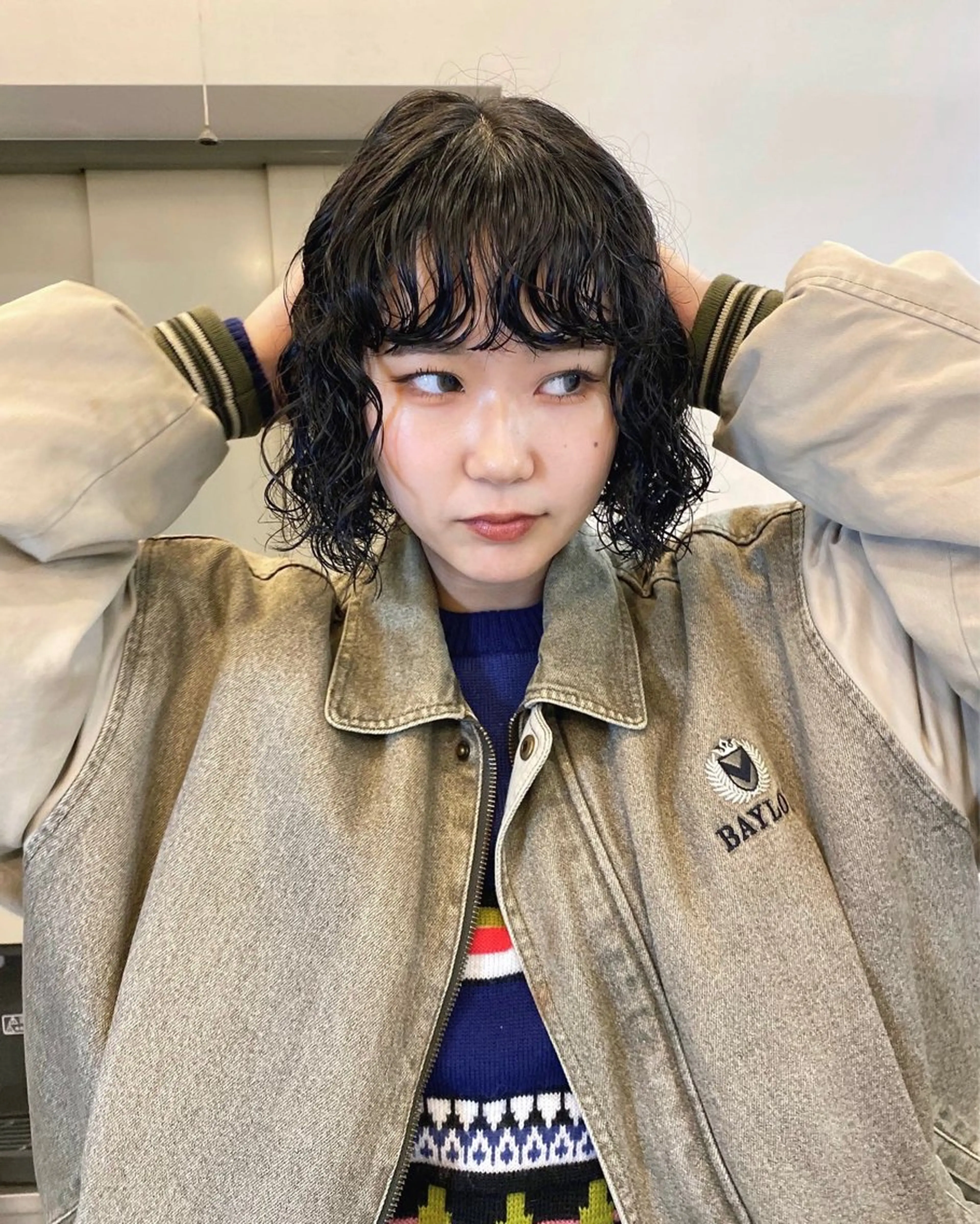 ミディアム パーマ ミディアムパーマ ボブ カット パーマ ヒカル/ミディアム パーマ/ロングパーマのヘアスタイル