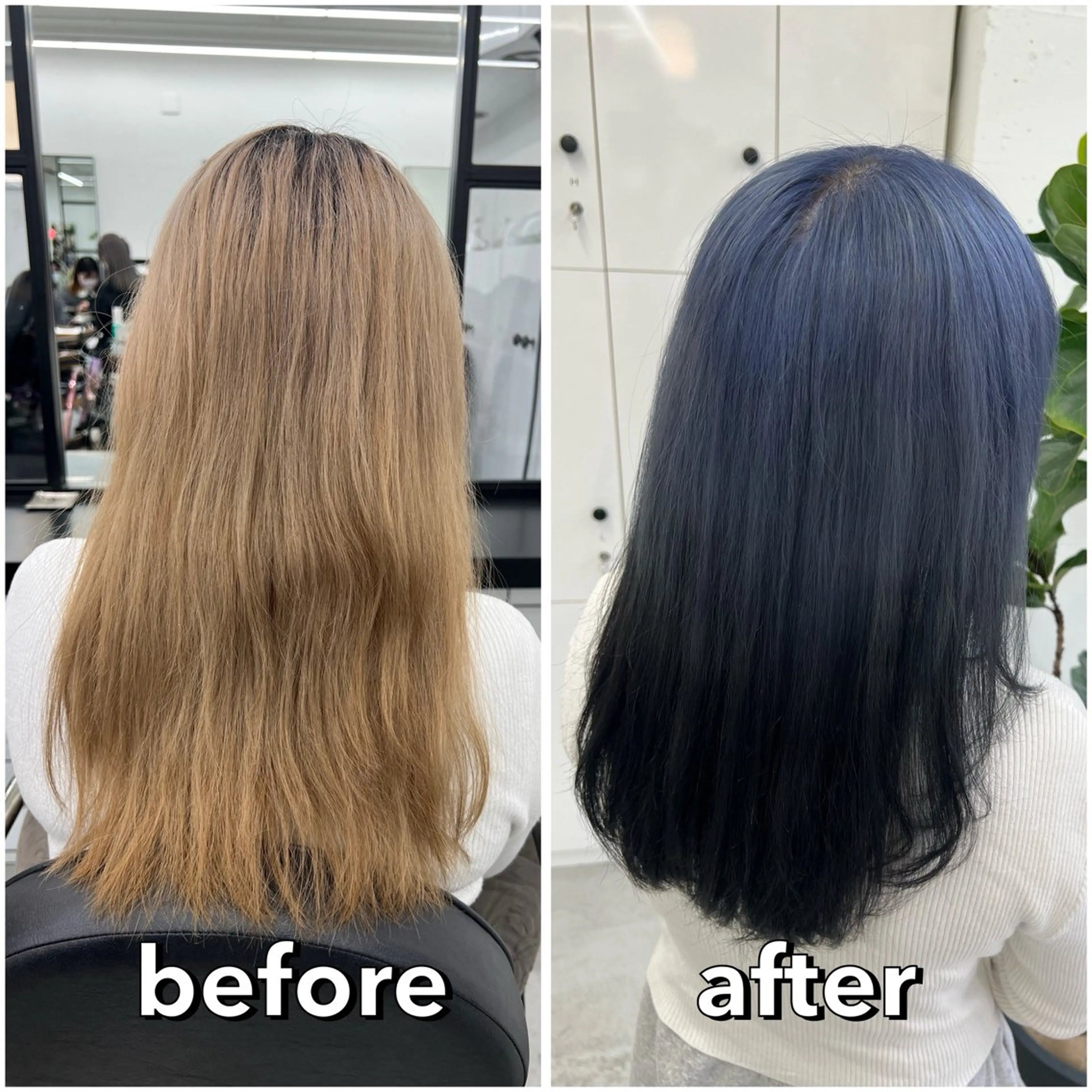 ロング カラー ブルーカラー 透明感カラー デザインカラー ネイビーカラー カット ヘアカラー あすか JILLSTUDIOのヘアスタイル