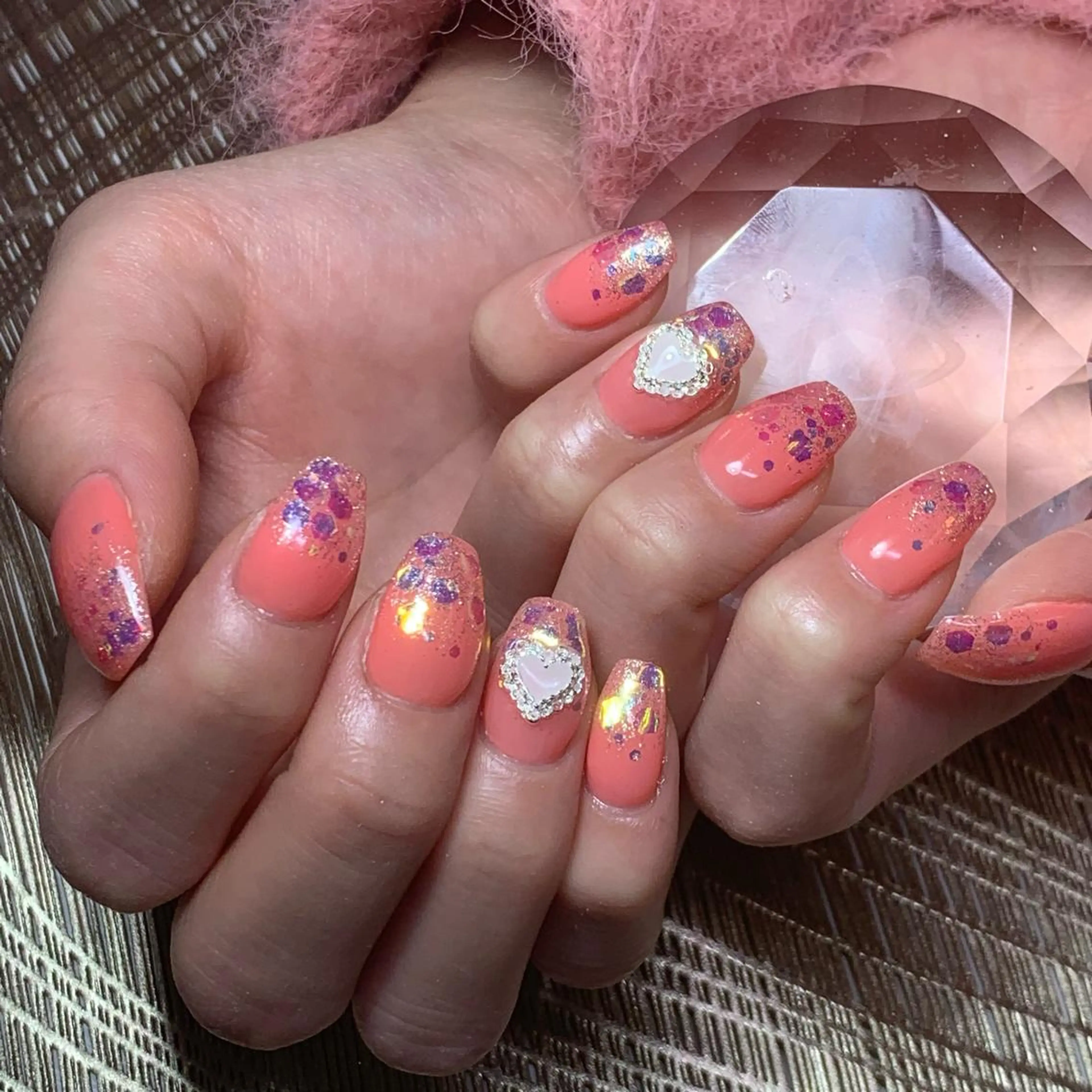 ネイル ハンドネイル καρδιά -ｶﾙﾃﾞｨｱ-のネイルデザイン